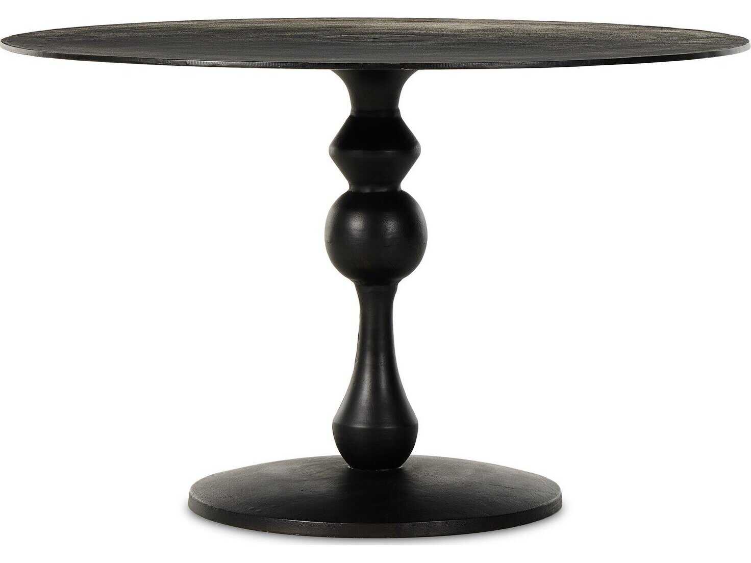 Four Hands Marlow Daffin Round Metal Black Antique Dining Table