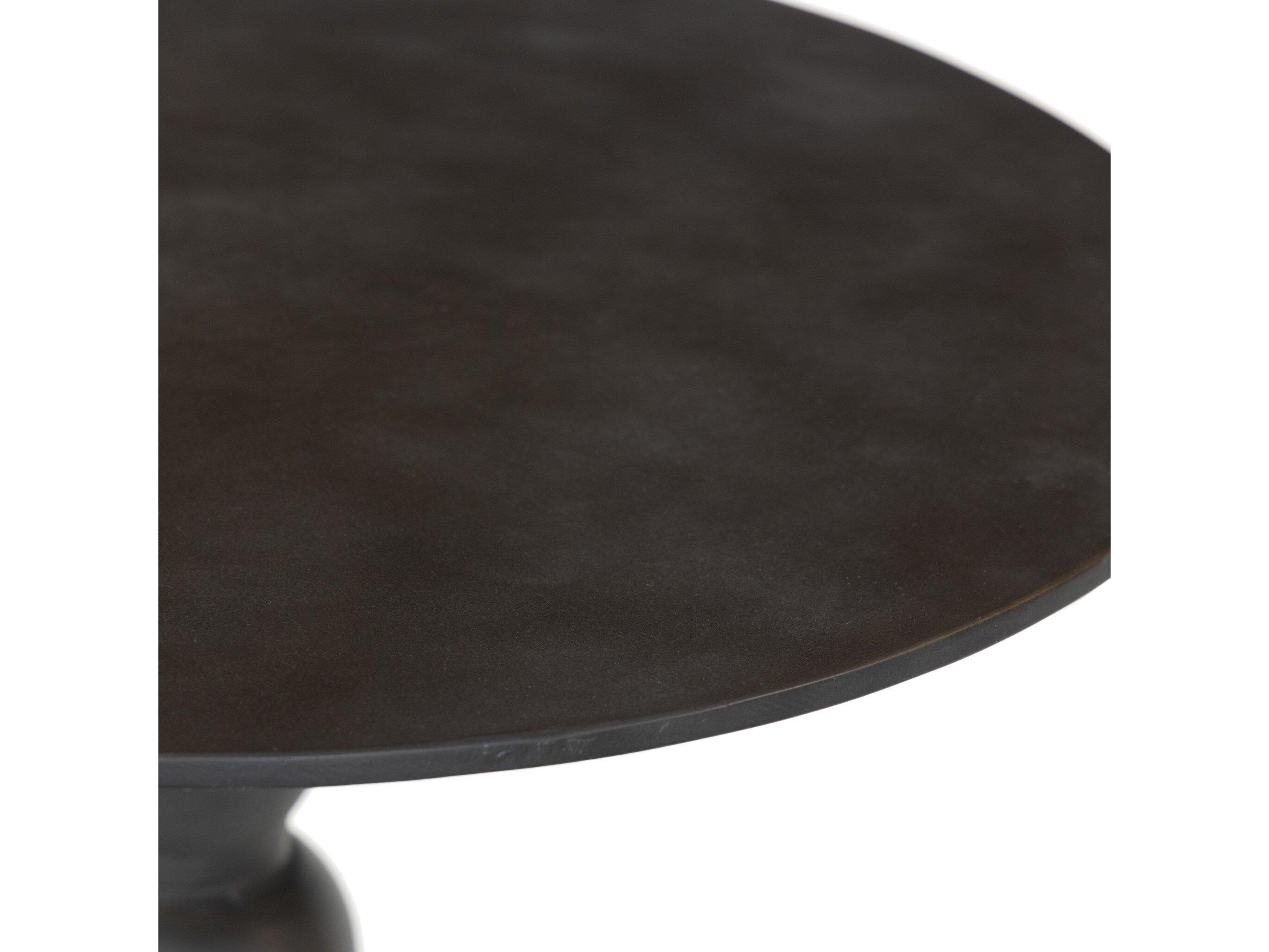 Four Hands Marlow Daffin Round Metal Black Antique Dining Table