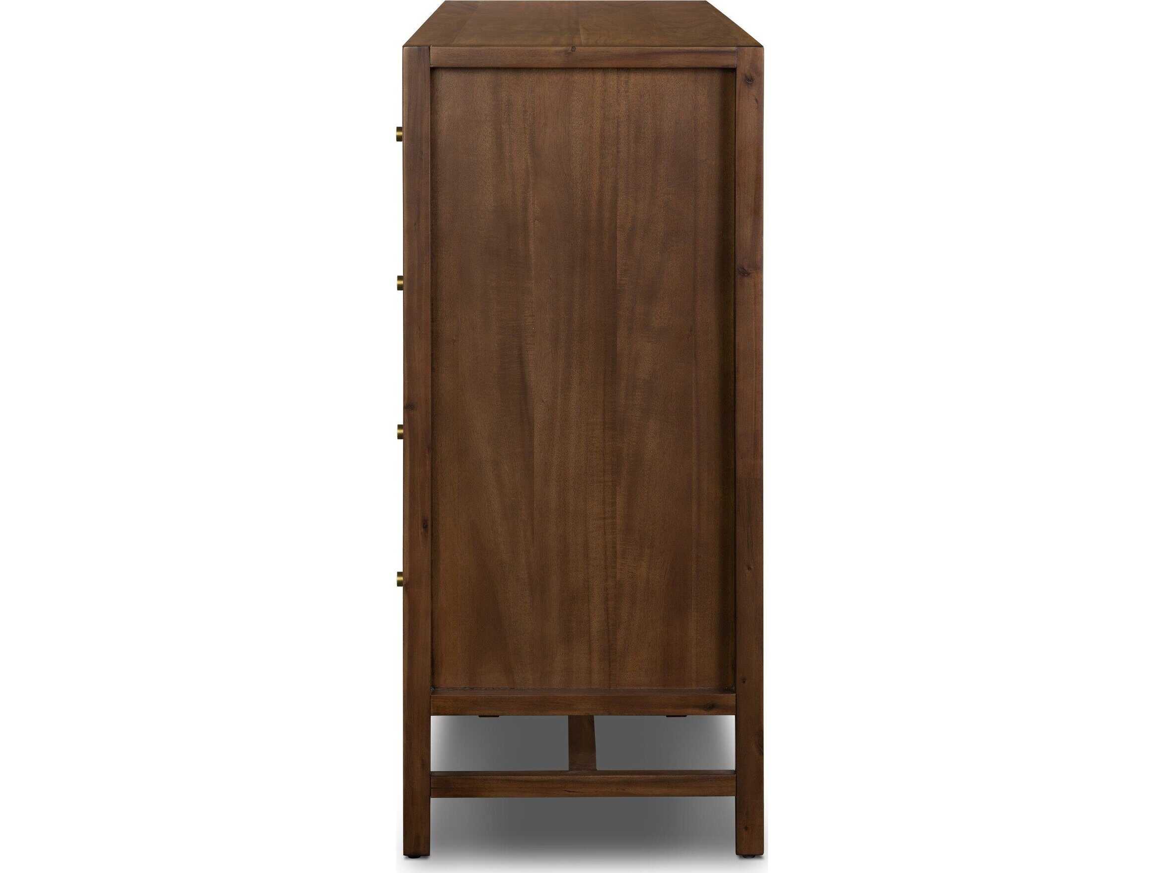 Four Hands Patten Sullivan 10-Drawers Brown Acacia Wood Double Dresser