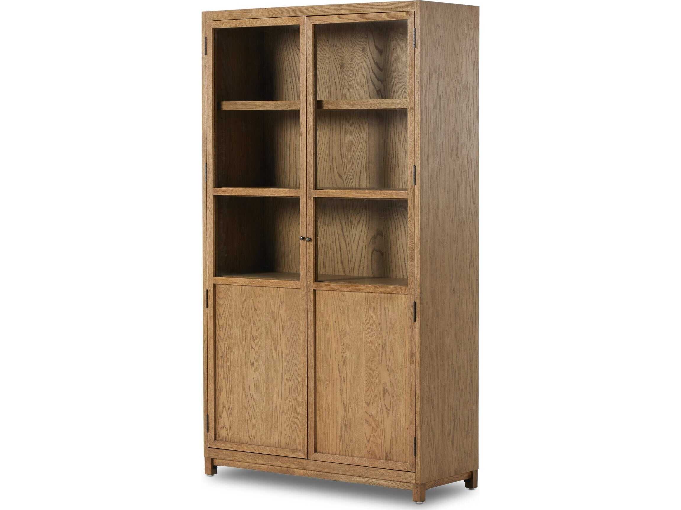 Four Hands Irondale Millie Oak Wood Drifted Display Cabinet