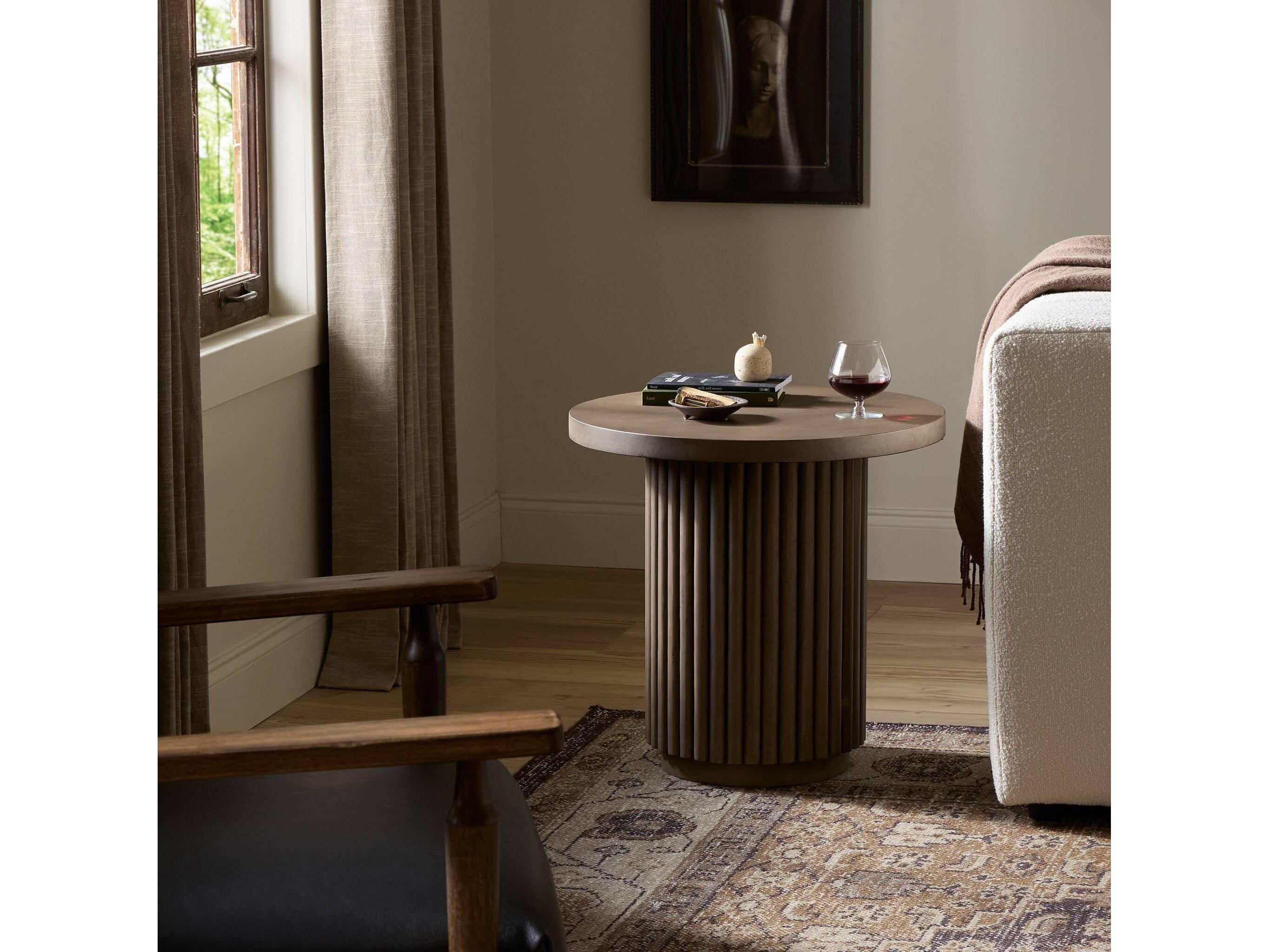 Four Hands Harmon Rutherford Reclaimed Ashen Brown End Table