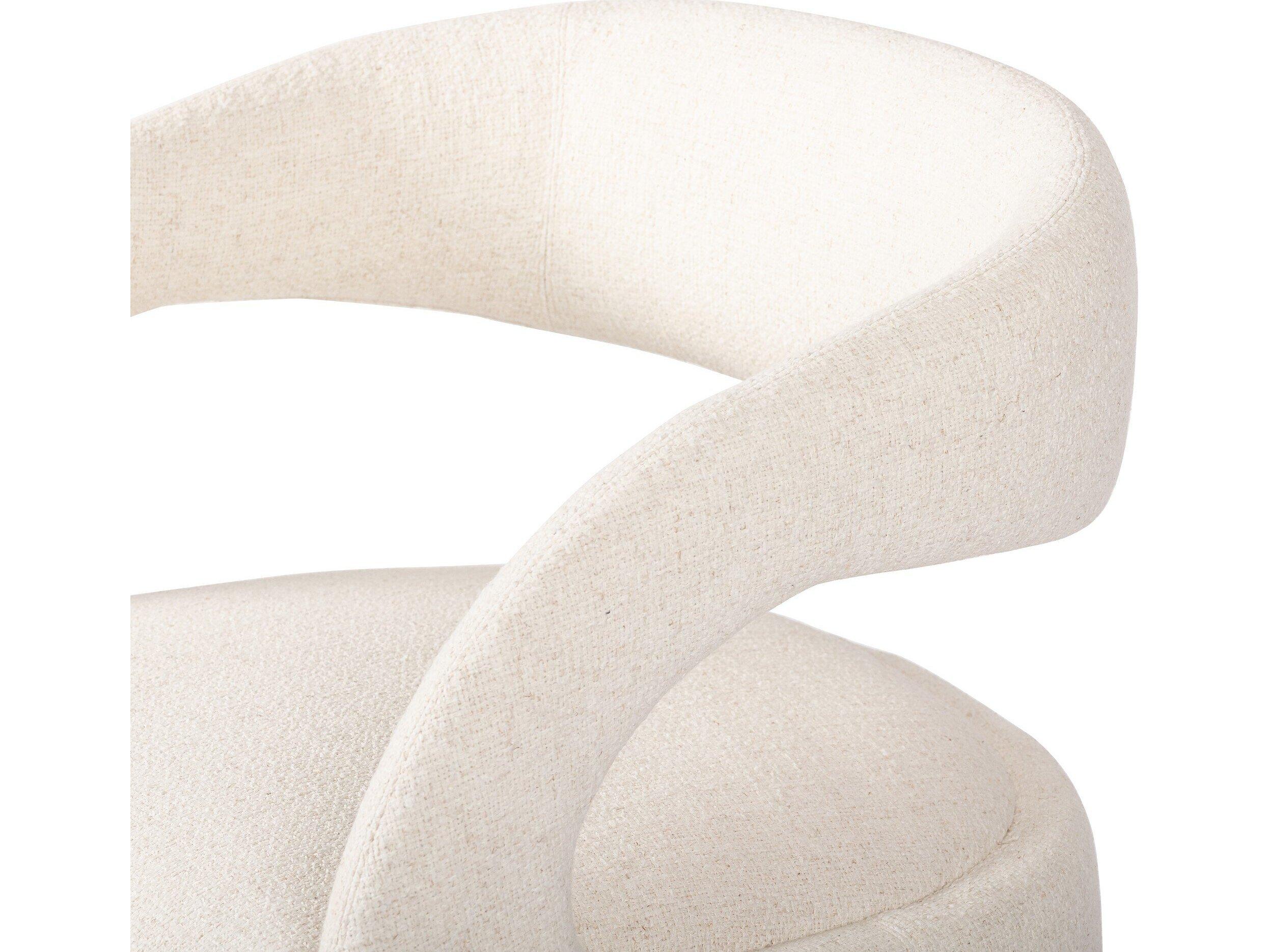 Four Hands Townsend Hawkins Swivel White Fabric Accent Chair