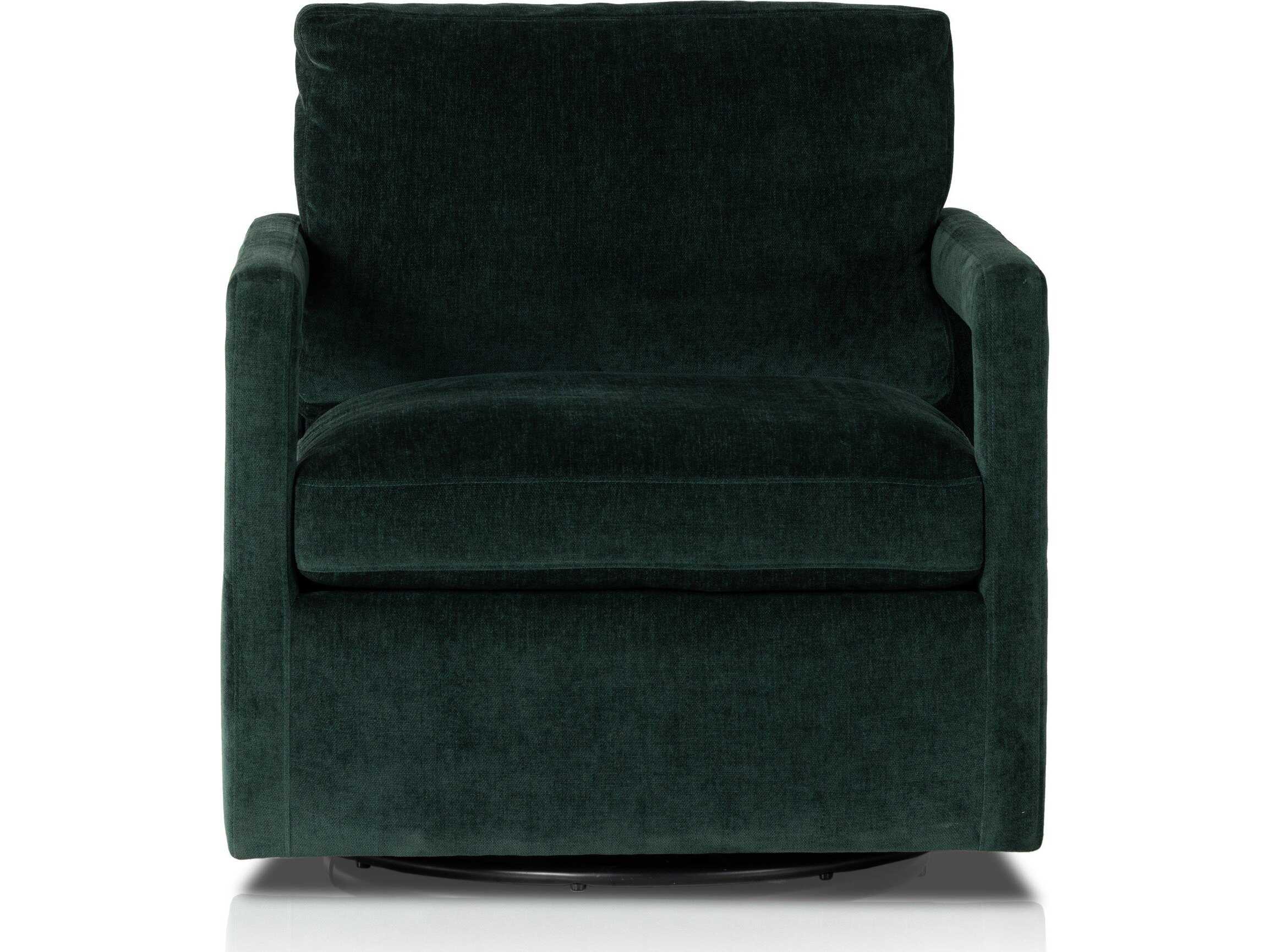 Four Hands Grayson Olson Emerald Worn Velvet  Swivel Chair