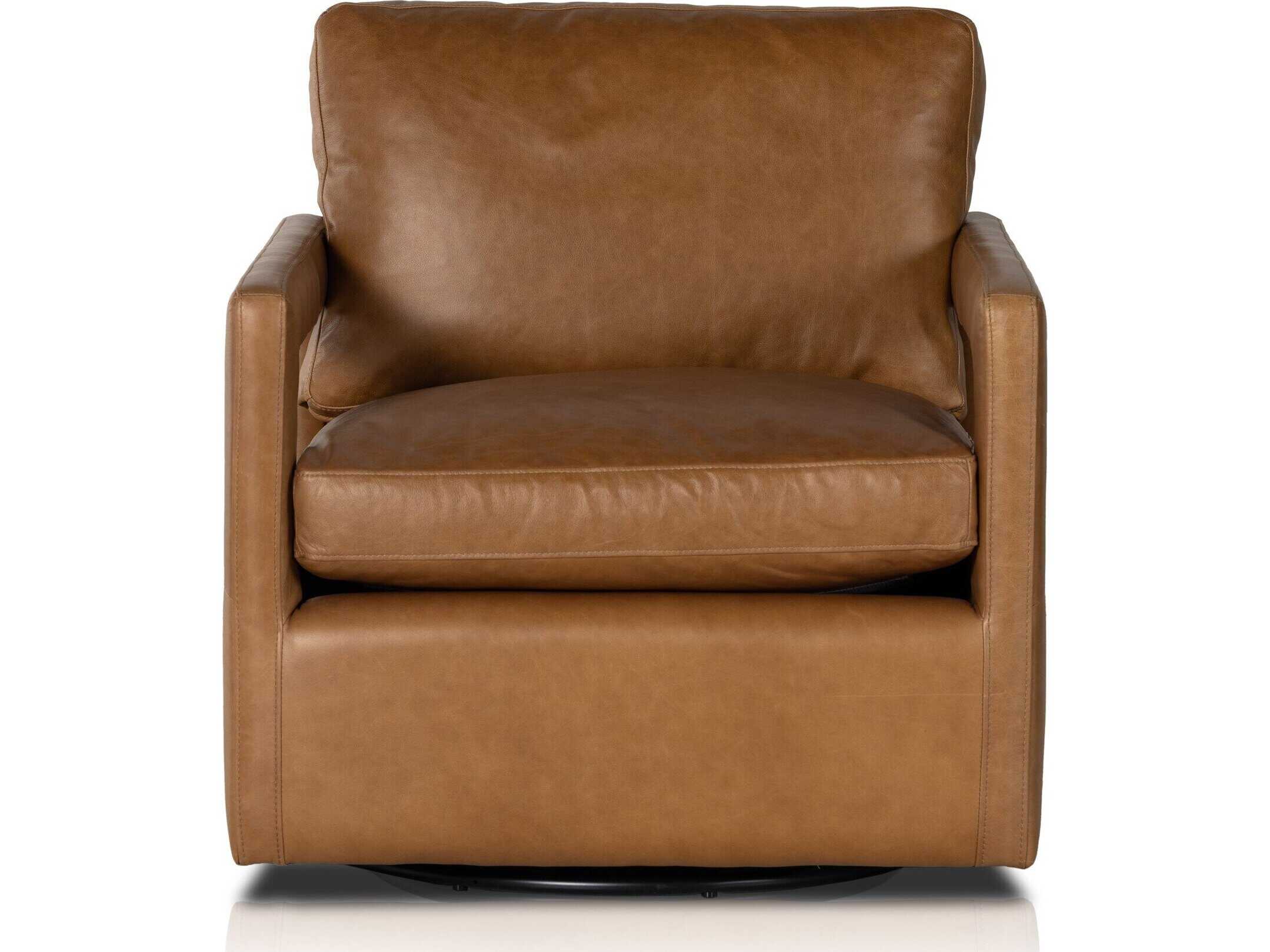 Four Hands Grayson Olson Sonoma Butterscotch Leather Swivel Chair