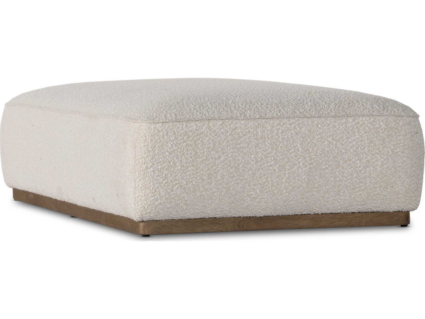 Luxecor Globetrotter Sinclair Distressed Natural Knoll Beige Upholstered Ottoman