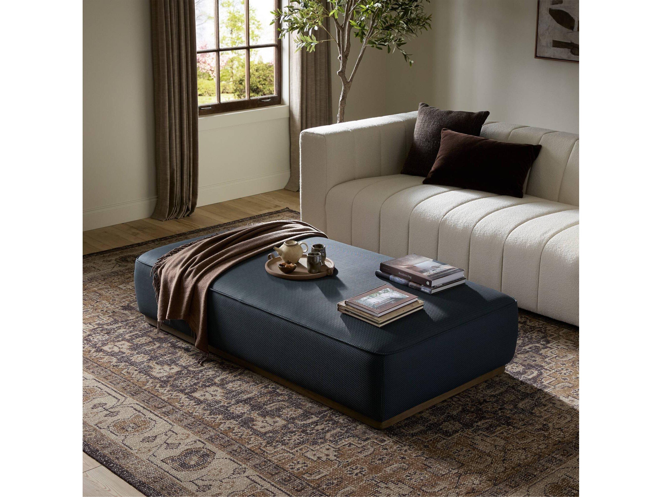 Four Hands Westgate Sinclair Fresno Cobalt Cocktail Ottoman
