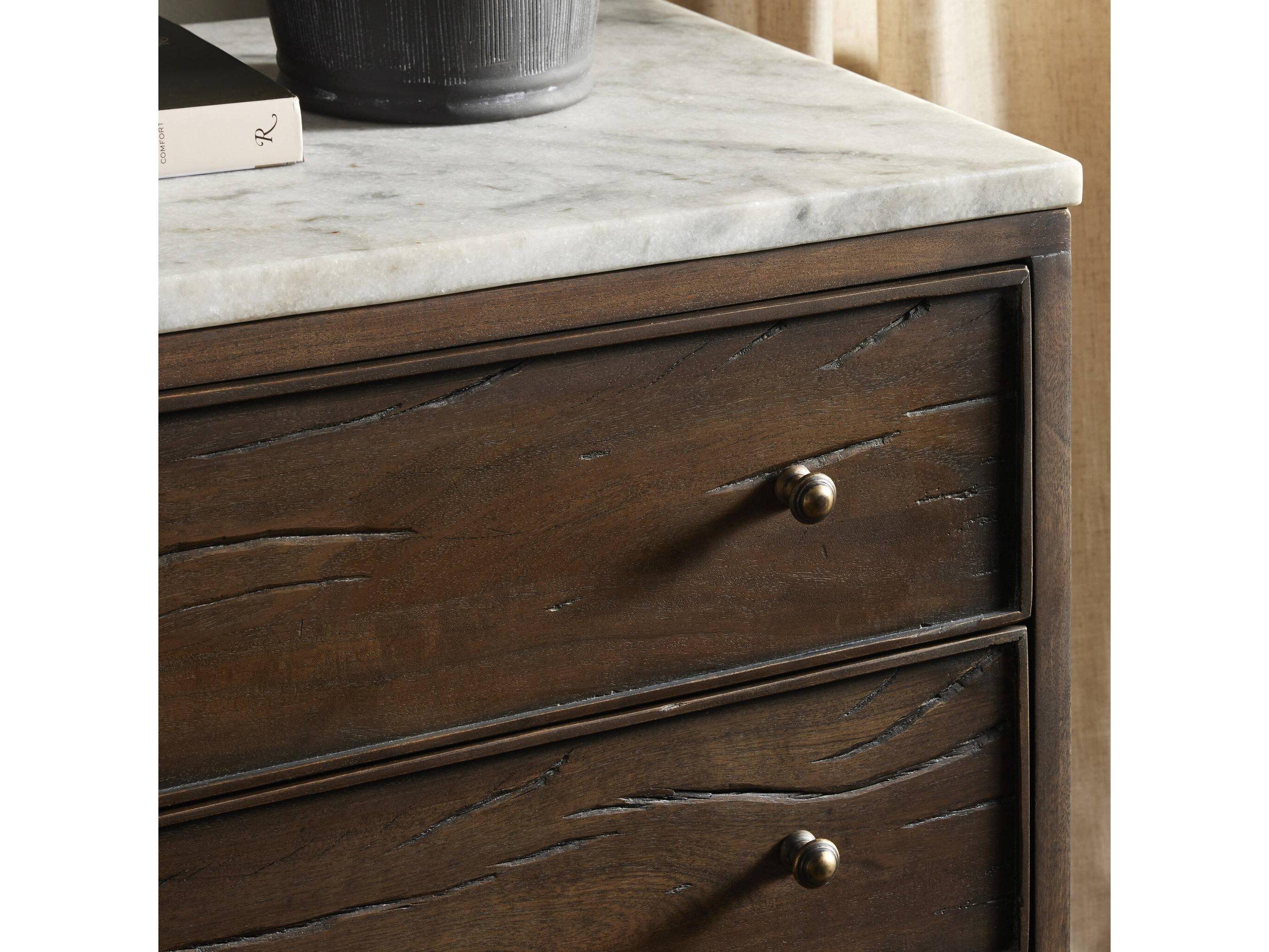 Four Hands Harmon 3-Drawers Brown Solid Wood Nightstand