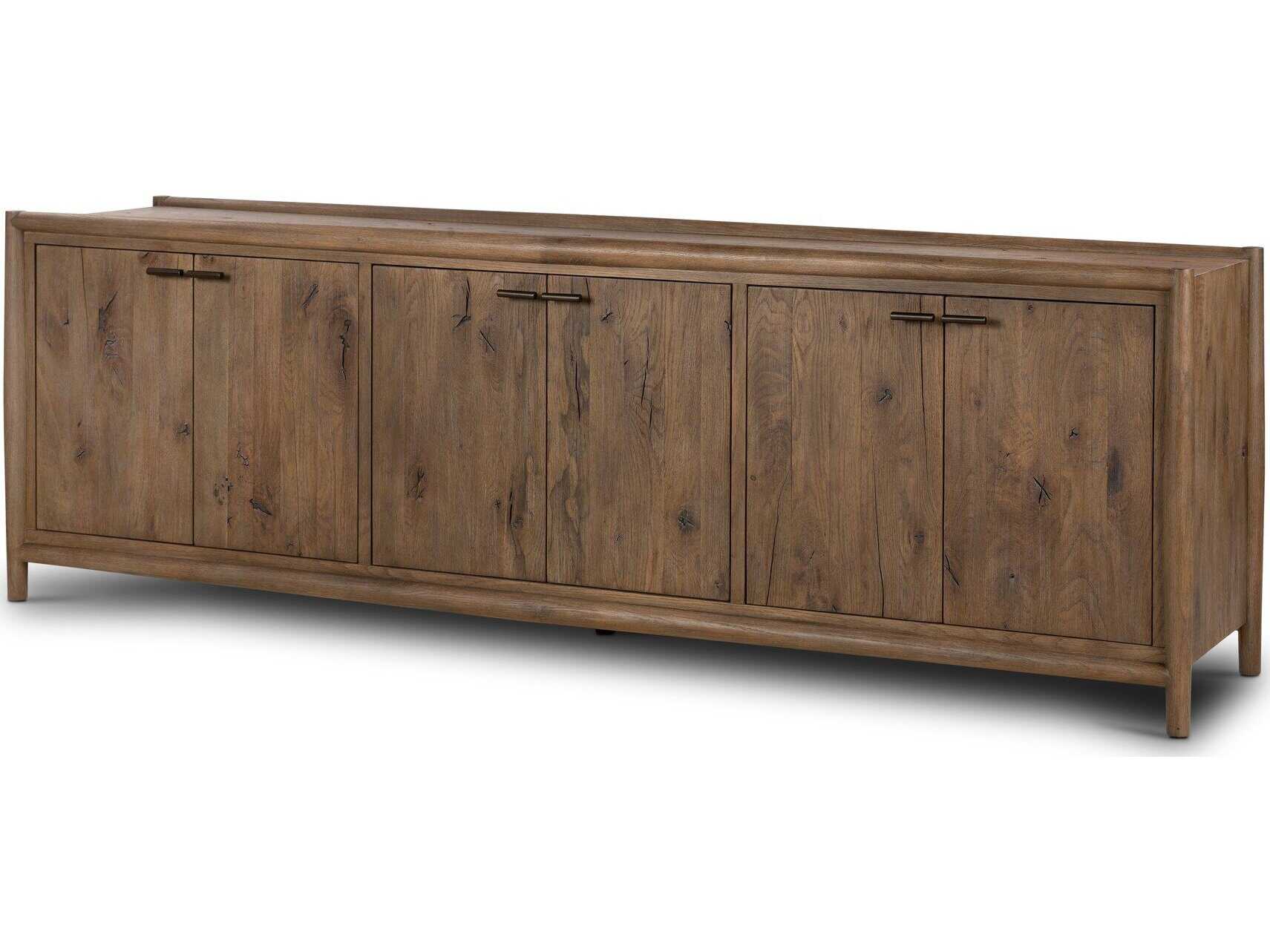 Four Hands Bolton Glenview 94" Oak Wood Weathered Aged Bronze Sideboard