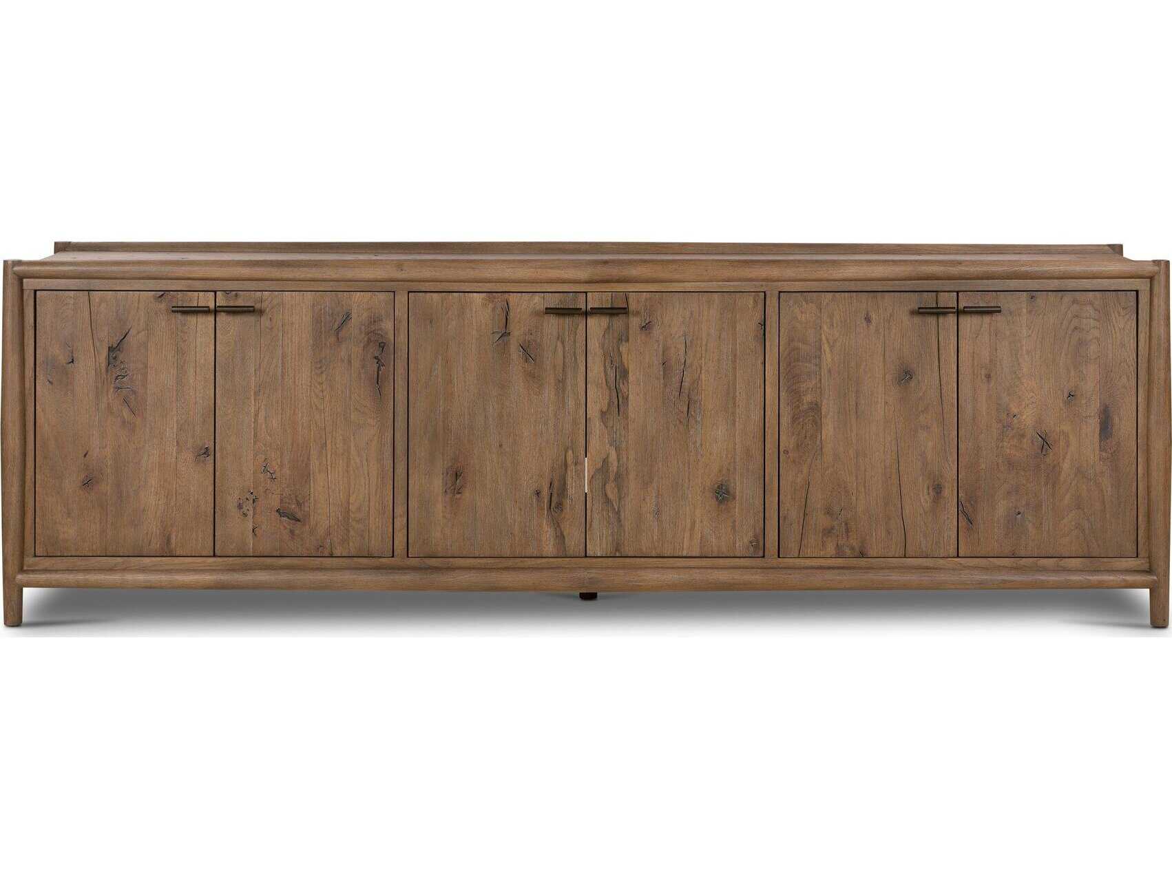 Four Hands Bolton Glenview 94" Oak Wood Weathered Aged Bronze Sideboard
