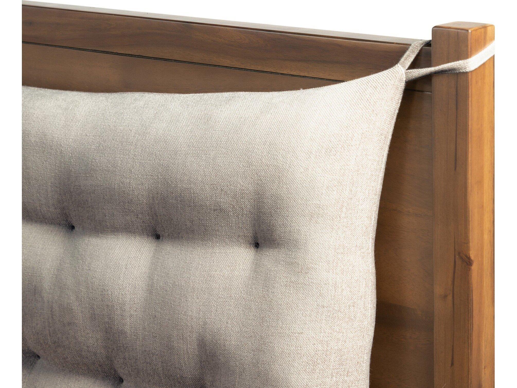 Four Hands Patten Sullivan Brown Acacia Wood Upholstered Queen Panel Bed