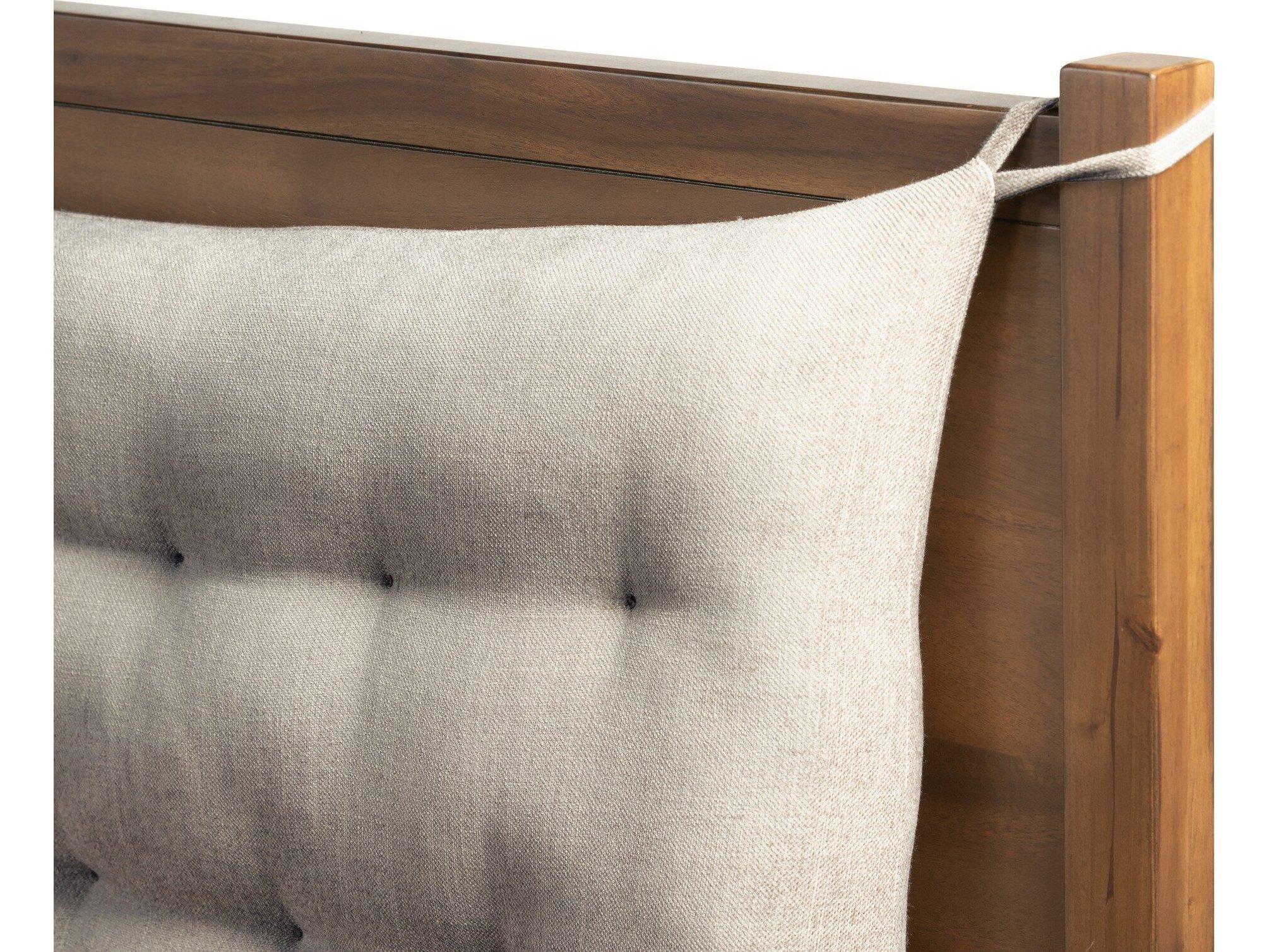 Four Hands Patten Sullivan Brown Acacia Wood Upholstered King Panel Bed