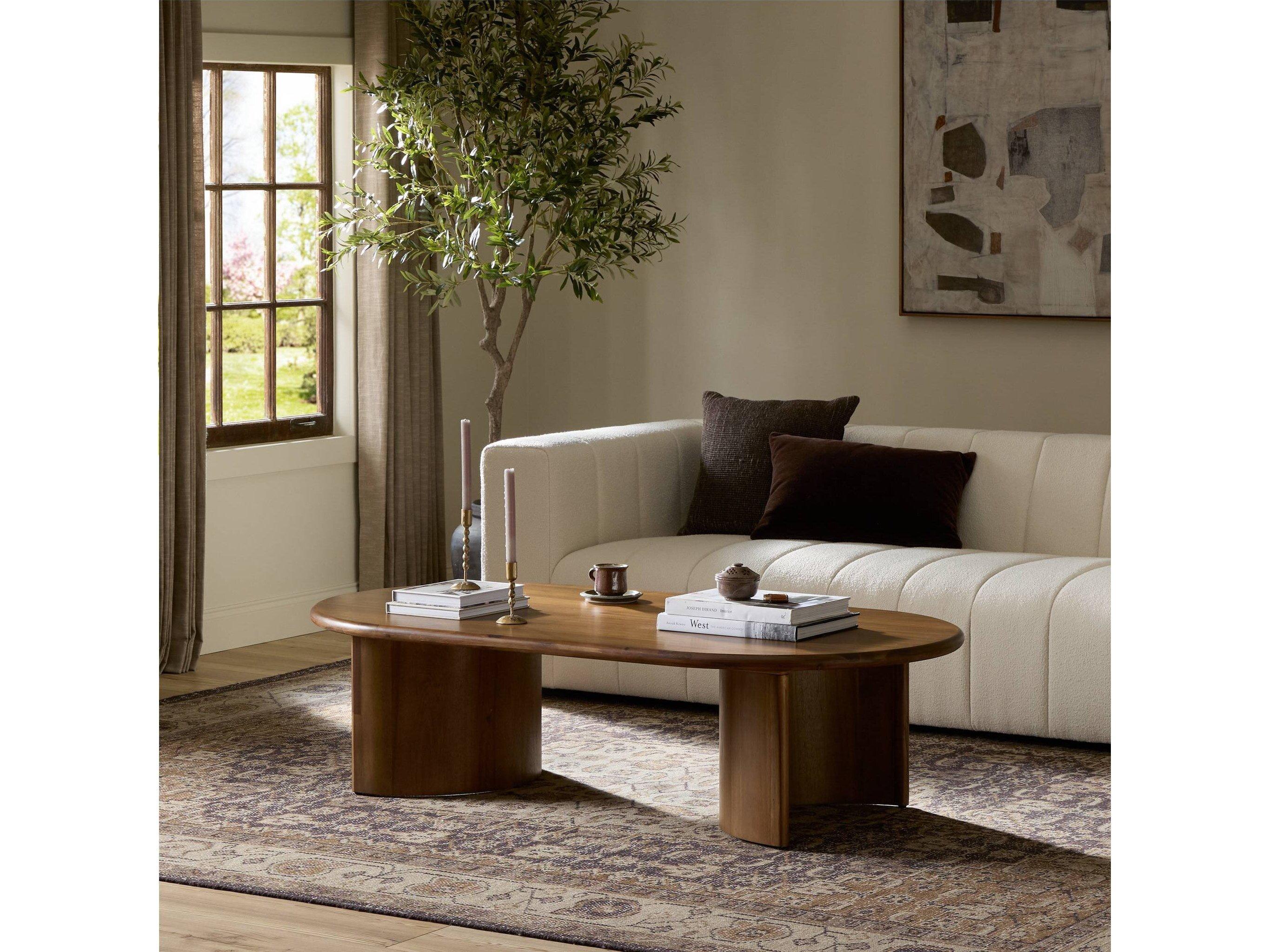 Four Hands Haiden Paden Seasoned Brown Acacia Coffee Table