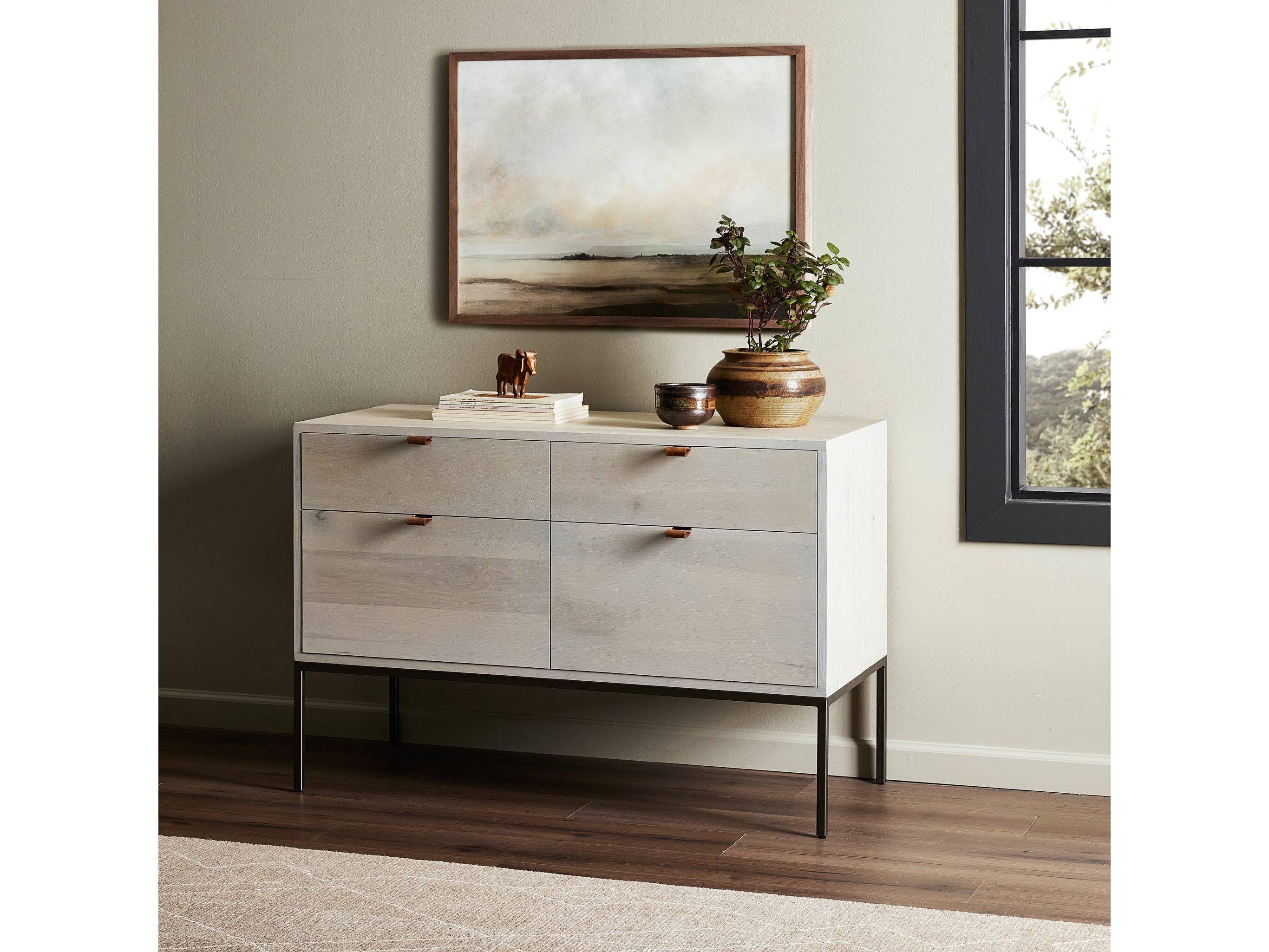 Four Hands Fulton Trey Dove Poplar  Modular Filing Cabinet