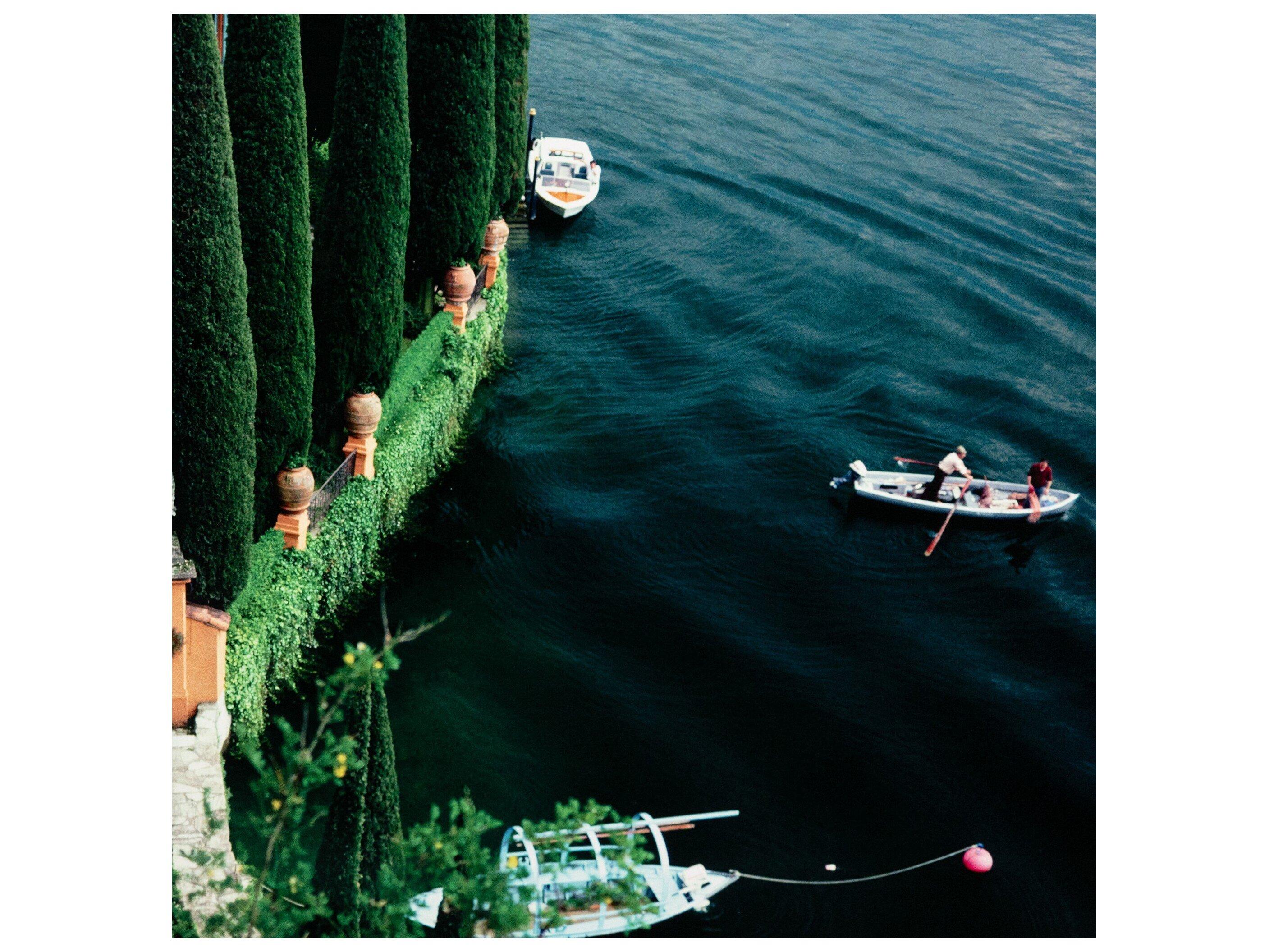 Four Hands Art Studio Giacomo Montegazza by Slim Aarons Vertical Grain White Oak Floater  Canvas Wall Art