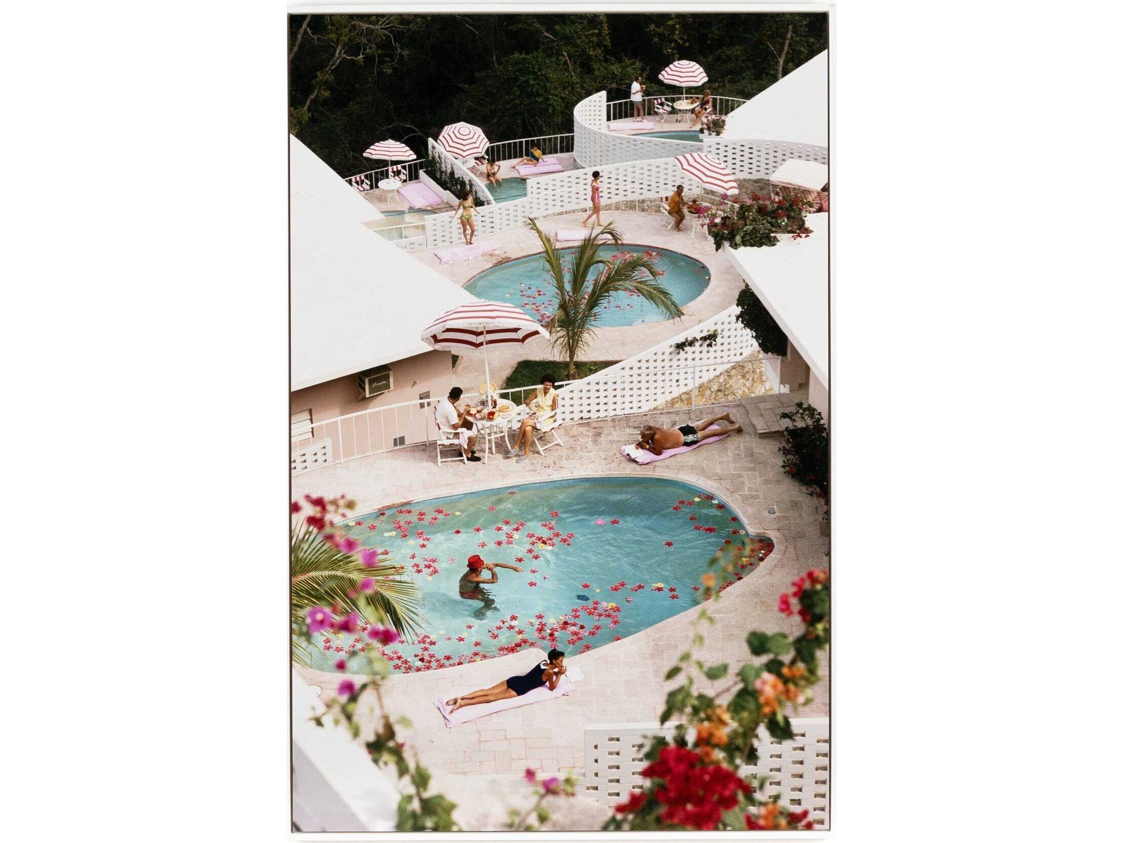 Four Hands Art Studio Las Brisas Hotel by Slim Aarons White Maple Floater  Canvas Wall Art