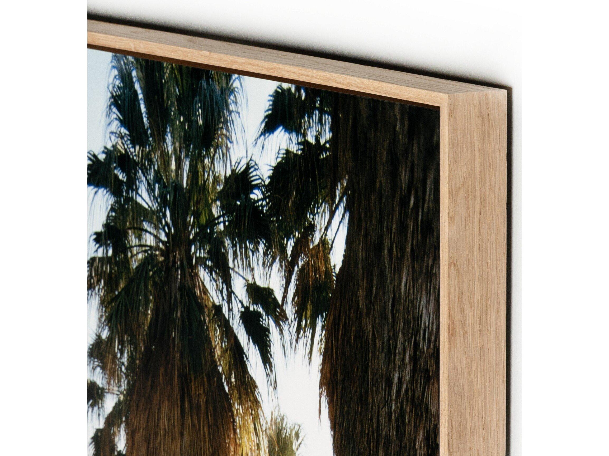 Four Hands Art Studio Palm Springs Riders by Slim Aarons Vertical Grain White Oak Floater  Canvas Wall Art