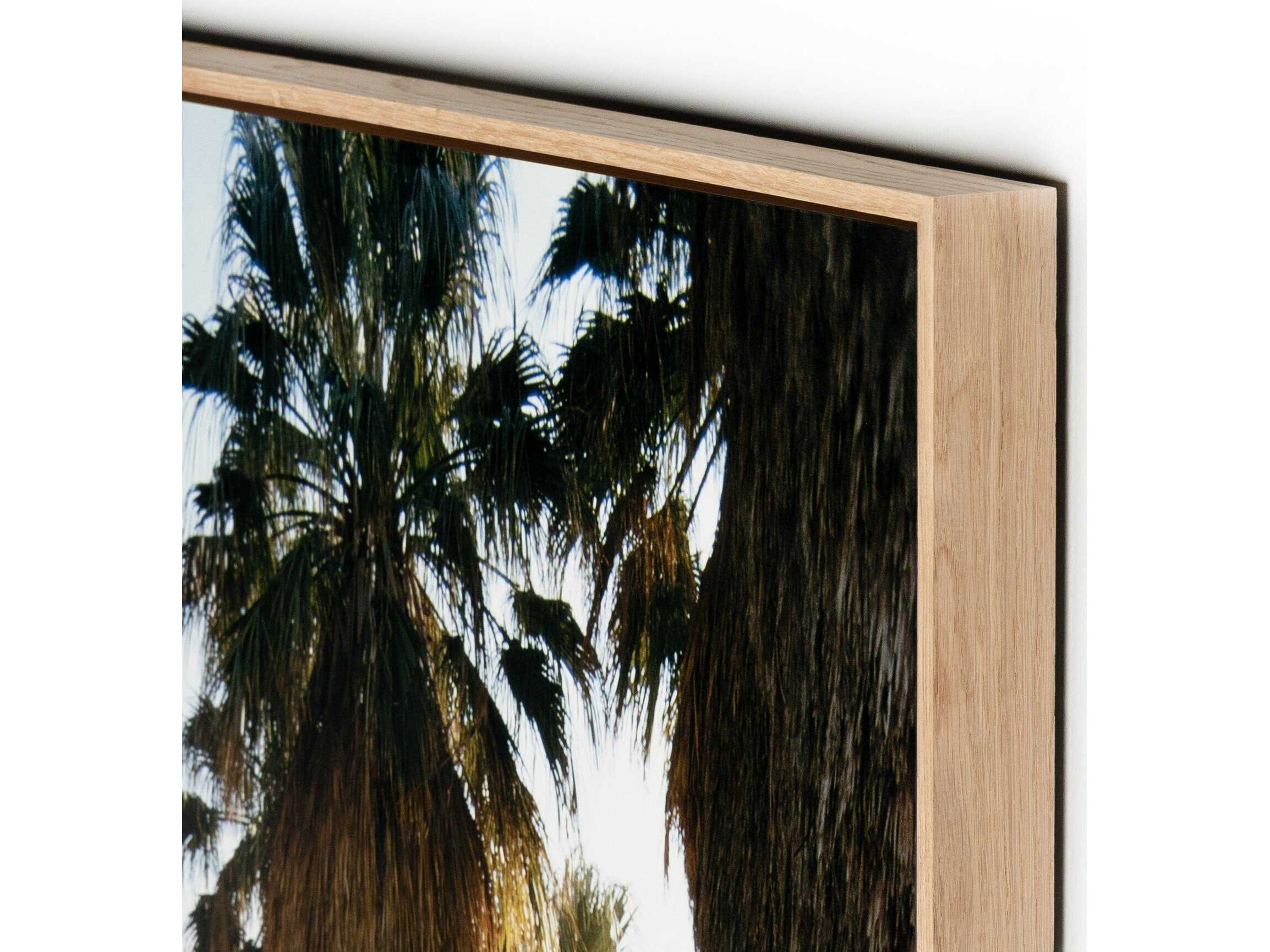 Four Hands Art Studio Palm Springs Riders by Slim Aarons Vertical Grain White Oak Floater  Canvas Wall Art