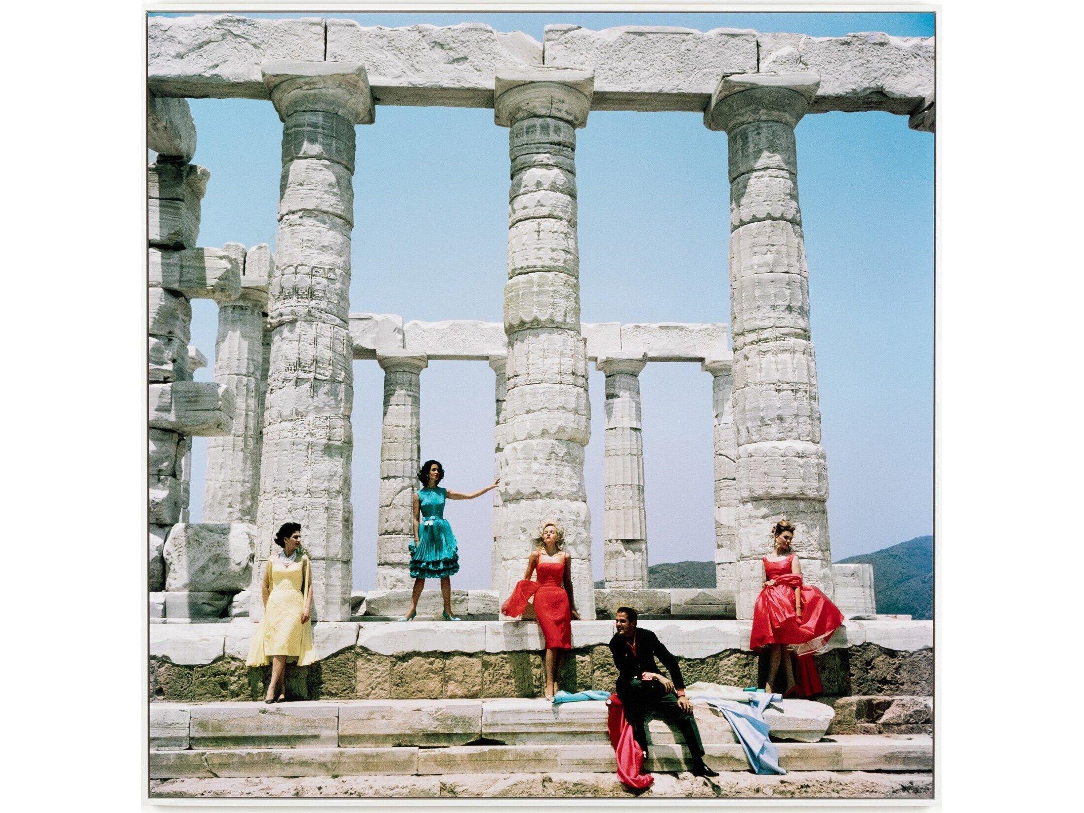 Four Hands Art Studio Dimitris Kritsas by Slim Aarons White Maple Floater  Canvas Wall Art