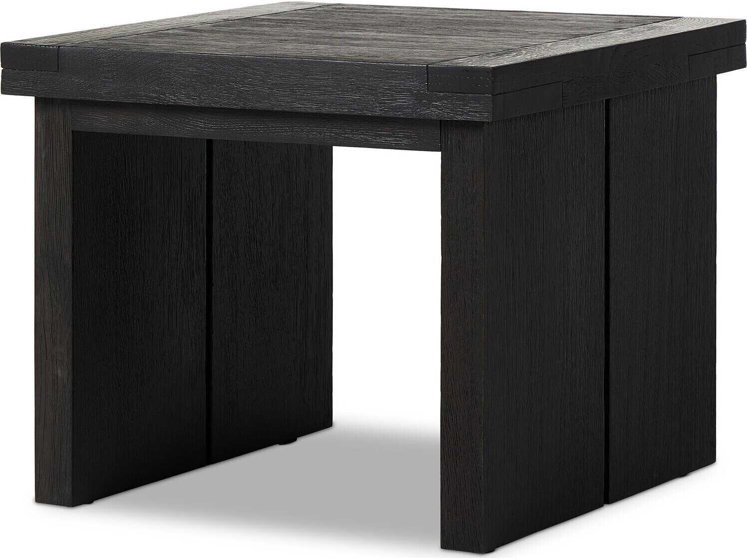 Four Hands Bennett Warby Worn Black Veneer End Table