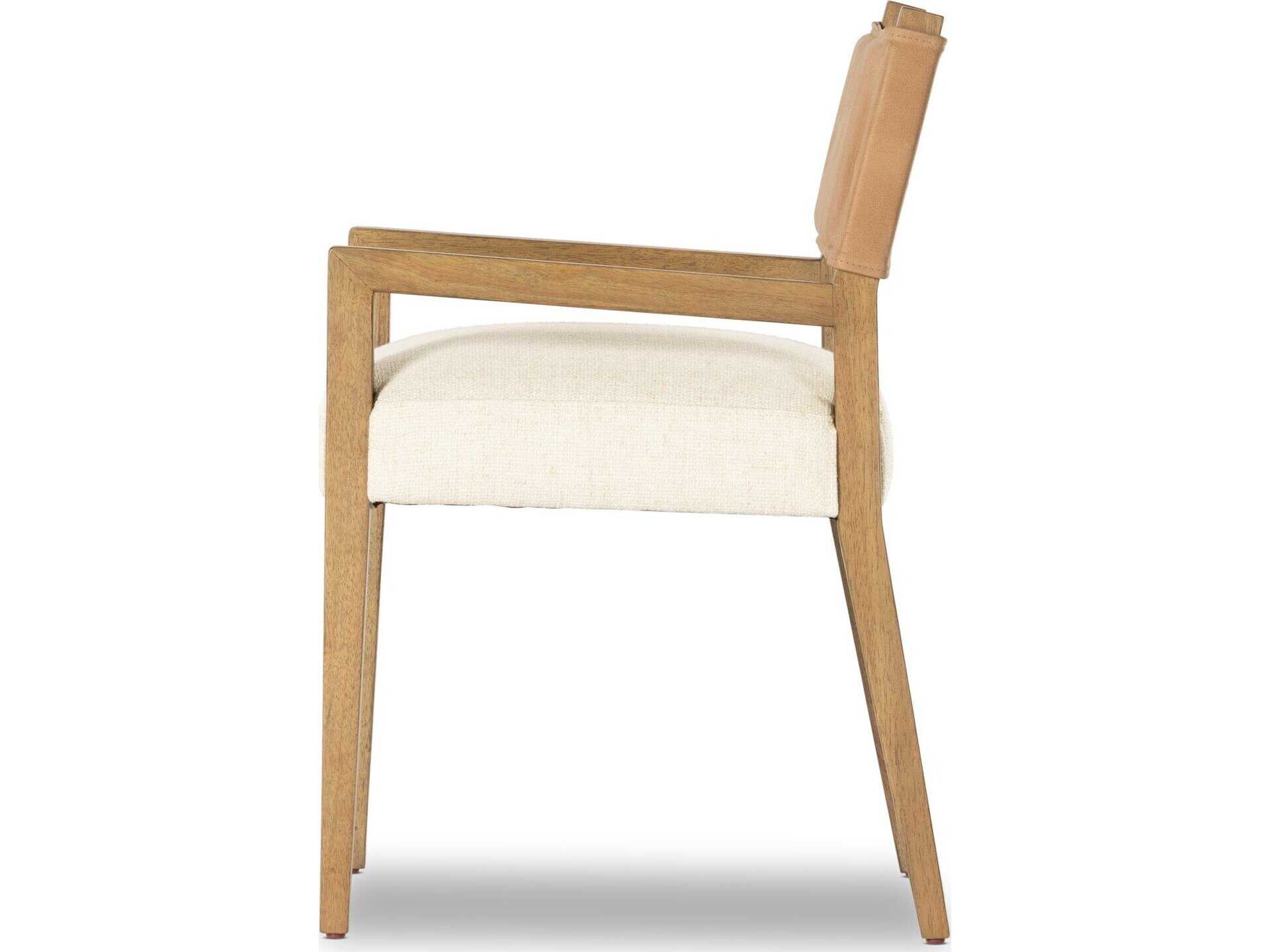 Four Hands Berman Ferris Thames Cream Upholstered Dining Armchair