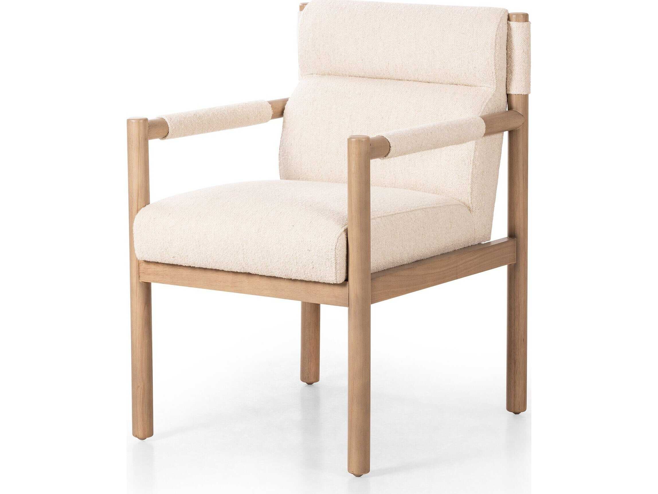 Four Hands Caswell Kiano Charter Oatmeal Upholstered Dining Armchair