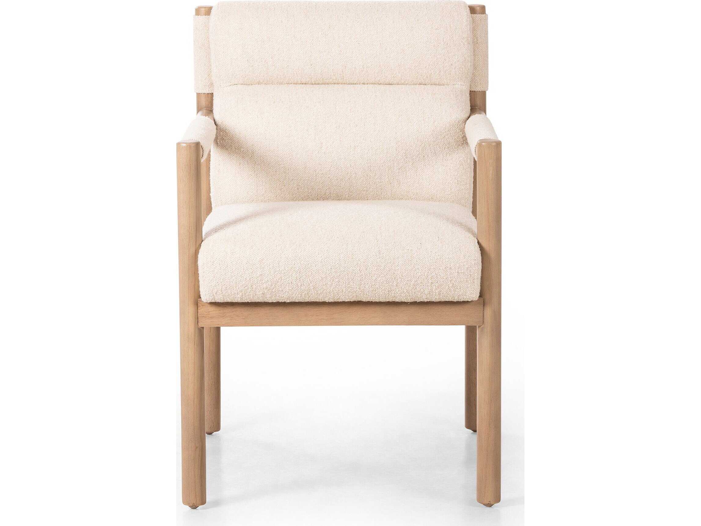 Four Hands Caswell Kiano Charter Oatmeal Upholstered Dining Armchair