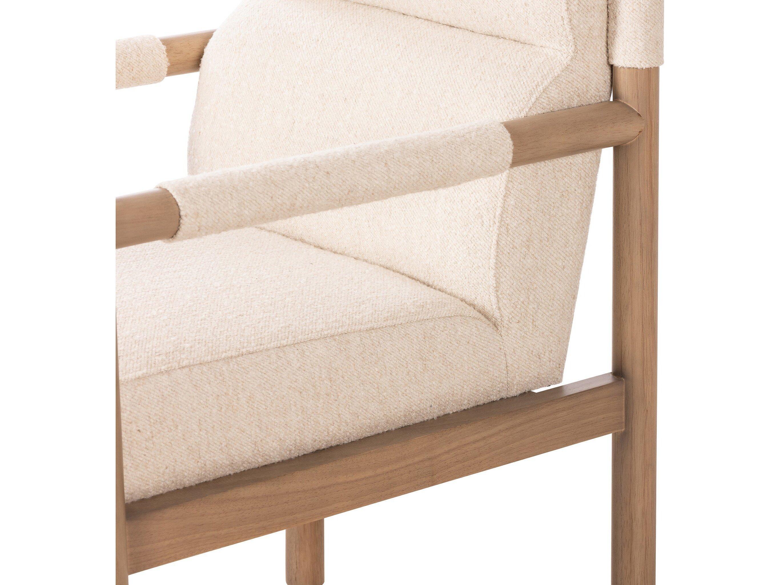 Four Hands Caswell Kiano Charter Oatmeal Upholstered Dining Armchair