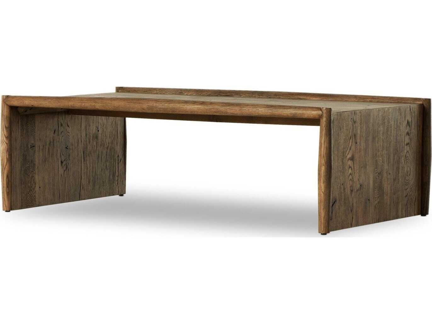 Four Hands Bolton Glenview Rectangular Wood Weathered Oak Coffee Table