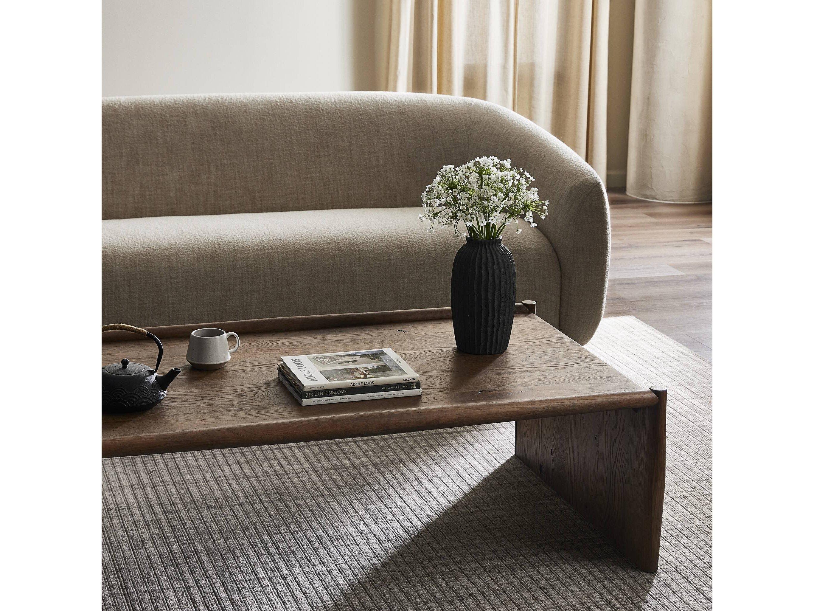 Four Hands Bolton Glenview Rectangular Wood Weathered Oak Coffee Table