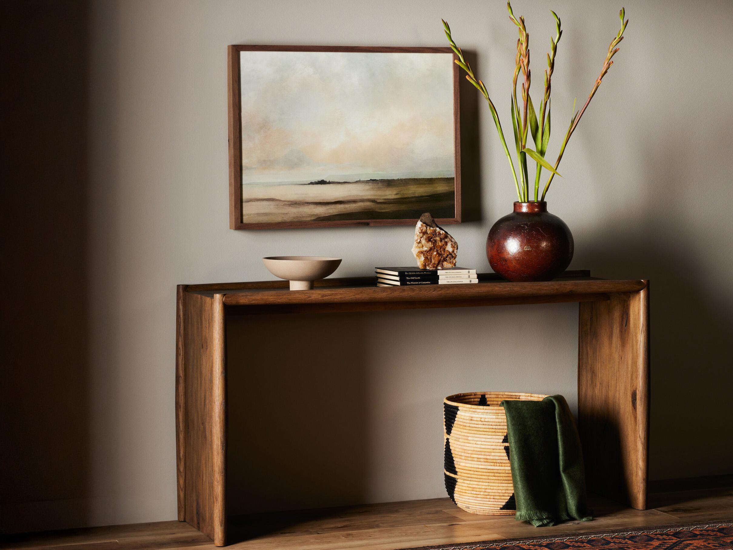 Four Hands Bolton Glenview Rectangular Wood Weathered Oak Console Table