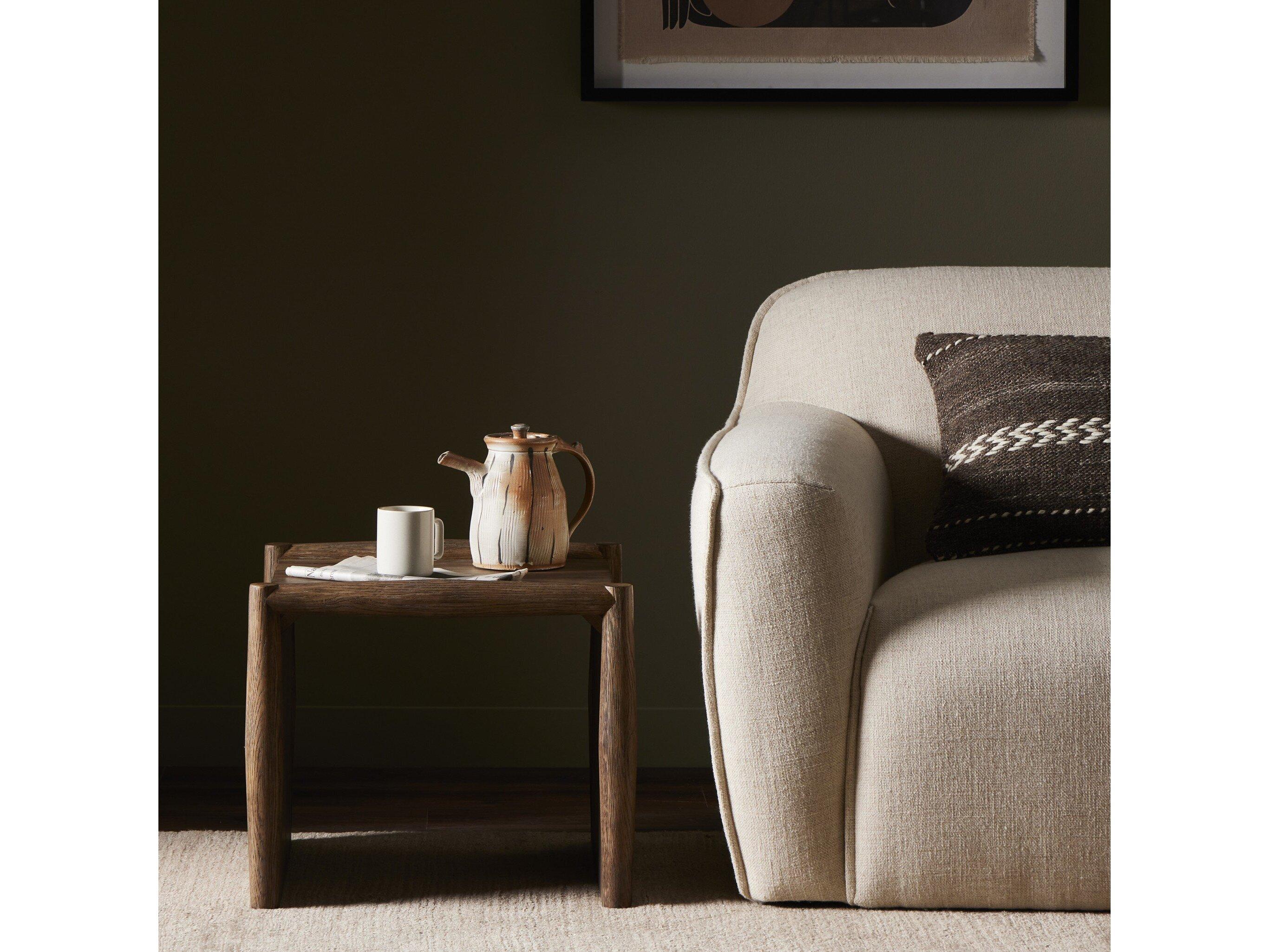 Four Hands Bolton Glenview Square Wood Weathered Oak End Table