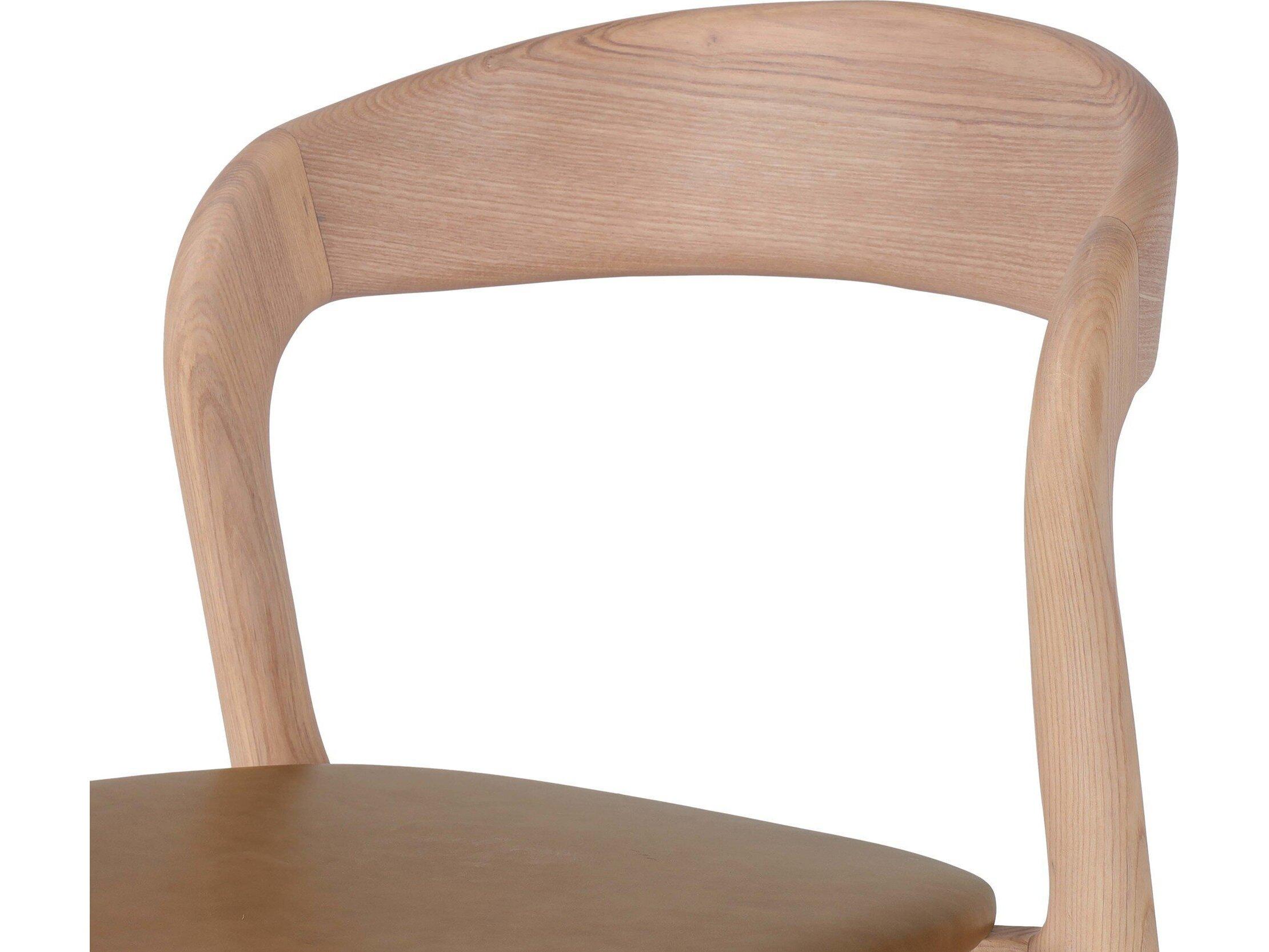 Four Hands Allston Amare Leather Ash Wood Natural Sonoma Butterscotch Bar Stool