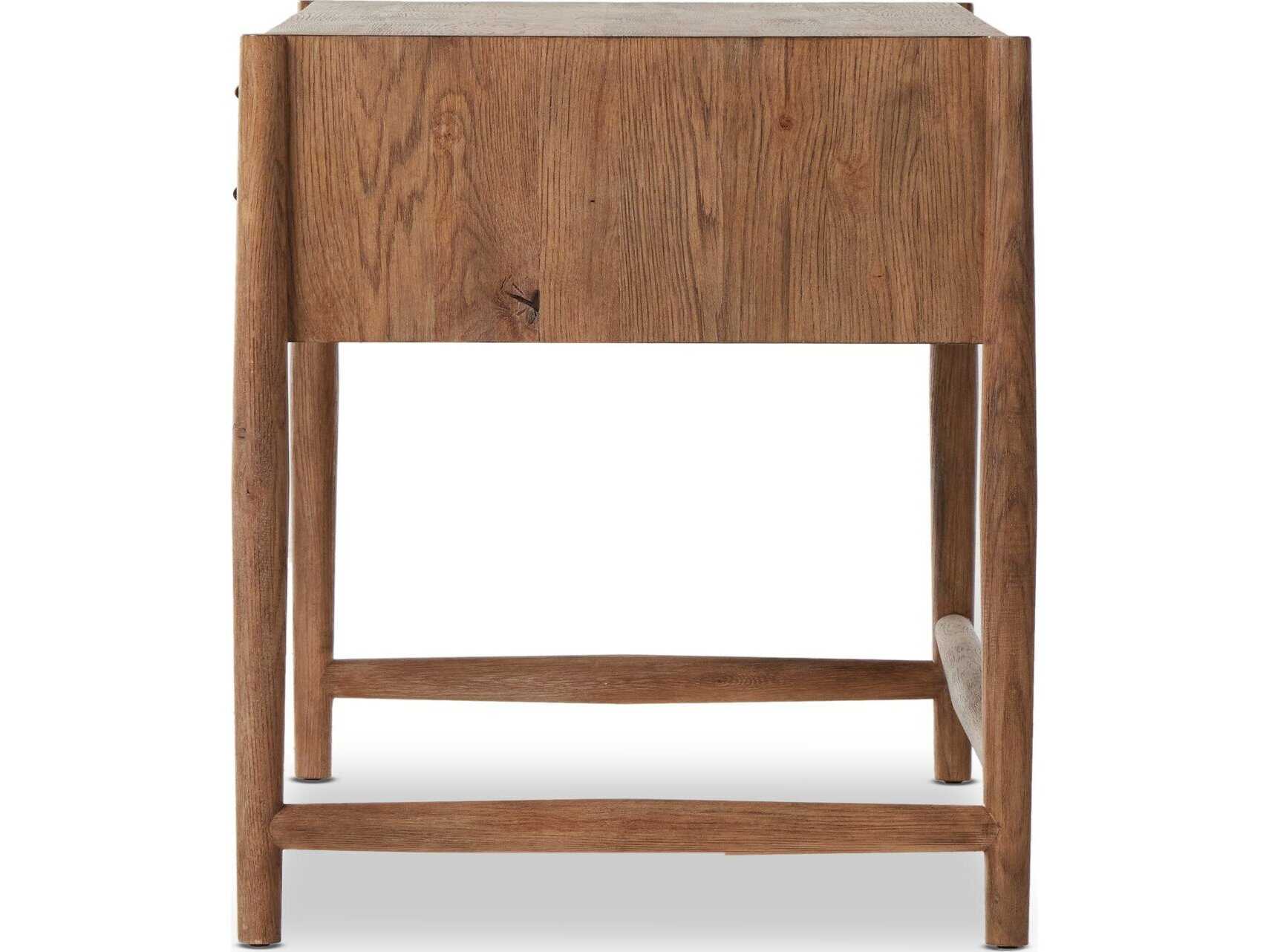 Four Hands Bolton Glenview Aged Bronze Weathered Oak Veneer Brown Wood Writing Desk