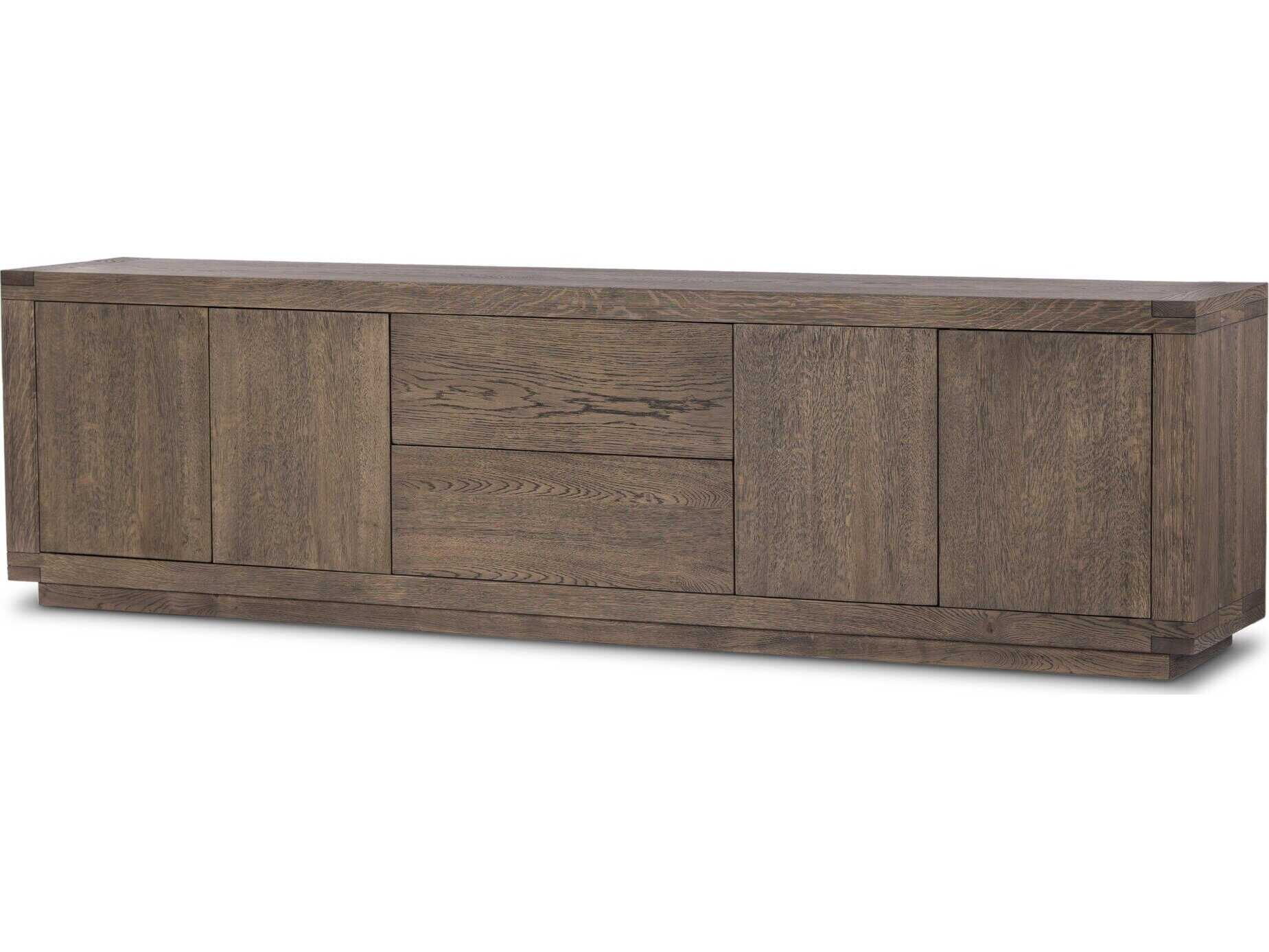 Four Hands Bennett 94" Oak Wood Worn Veneer Media Console