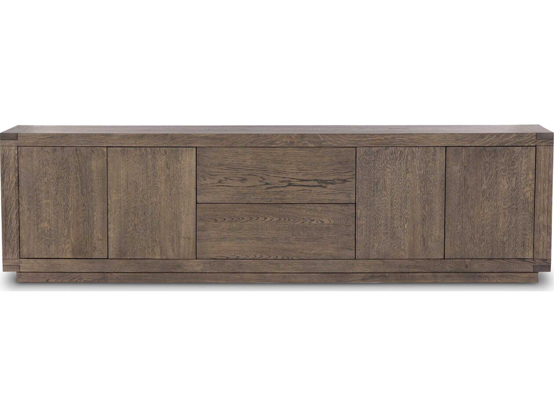 Four Hands Bennett 94" Oak Wood Worn Veneer Media Console