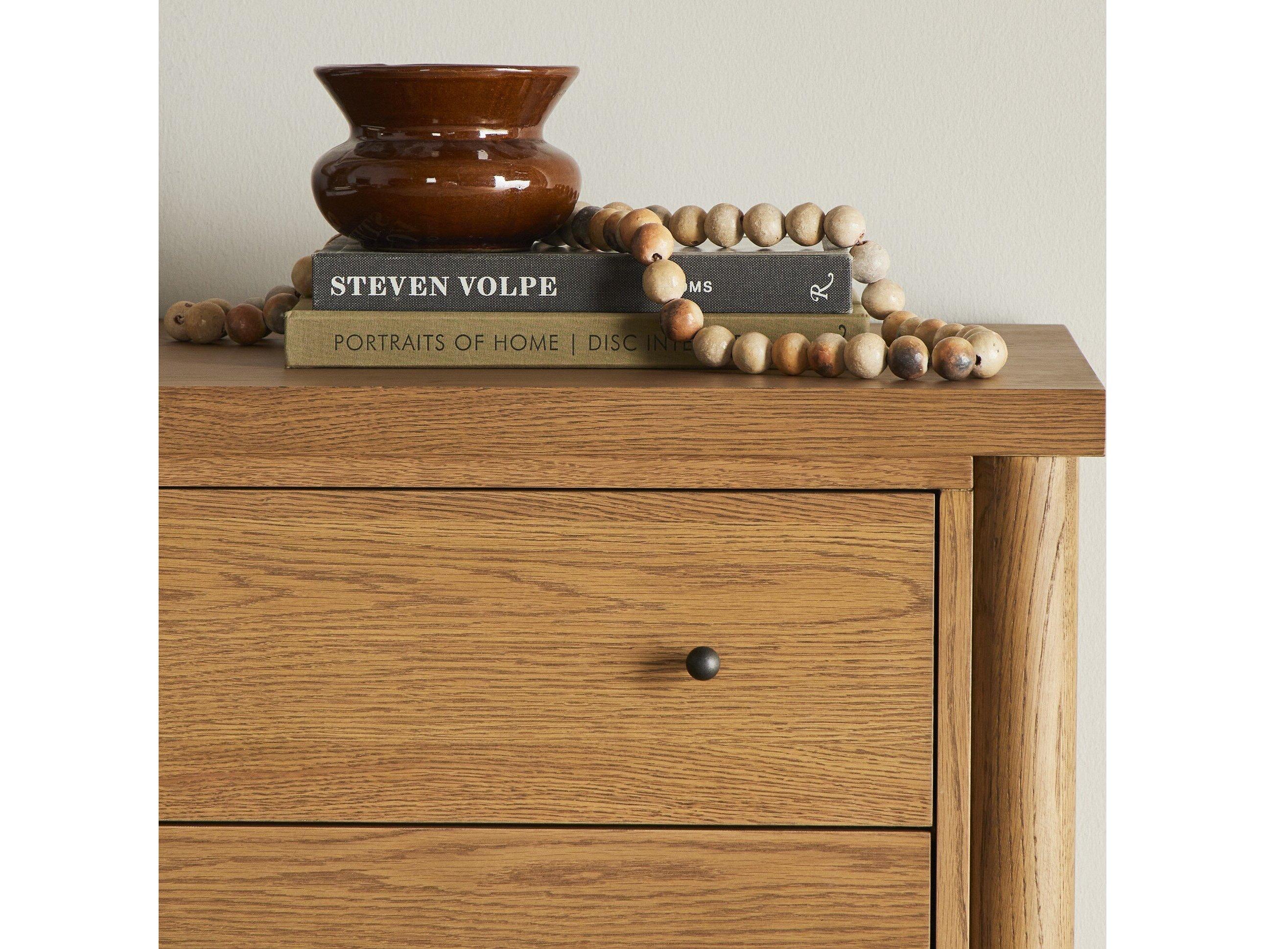 Four Hands Bolton Roark 6-Drawers Brown Oak Wood Double Dresser