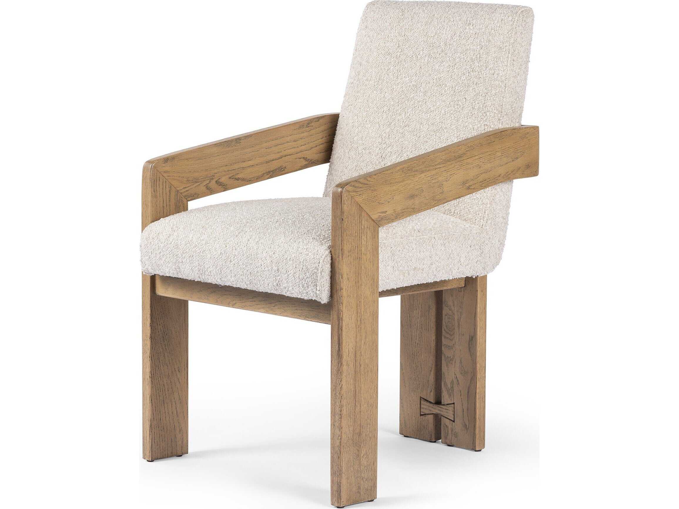 Four Hands Ashford Roxy Somerton Ash Upholstered Oak Wood Dining Armchair