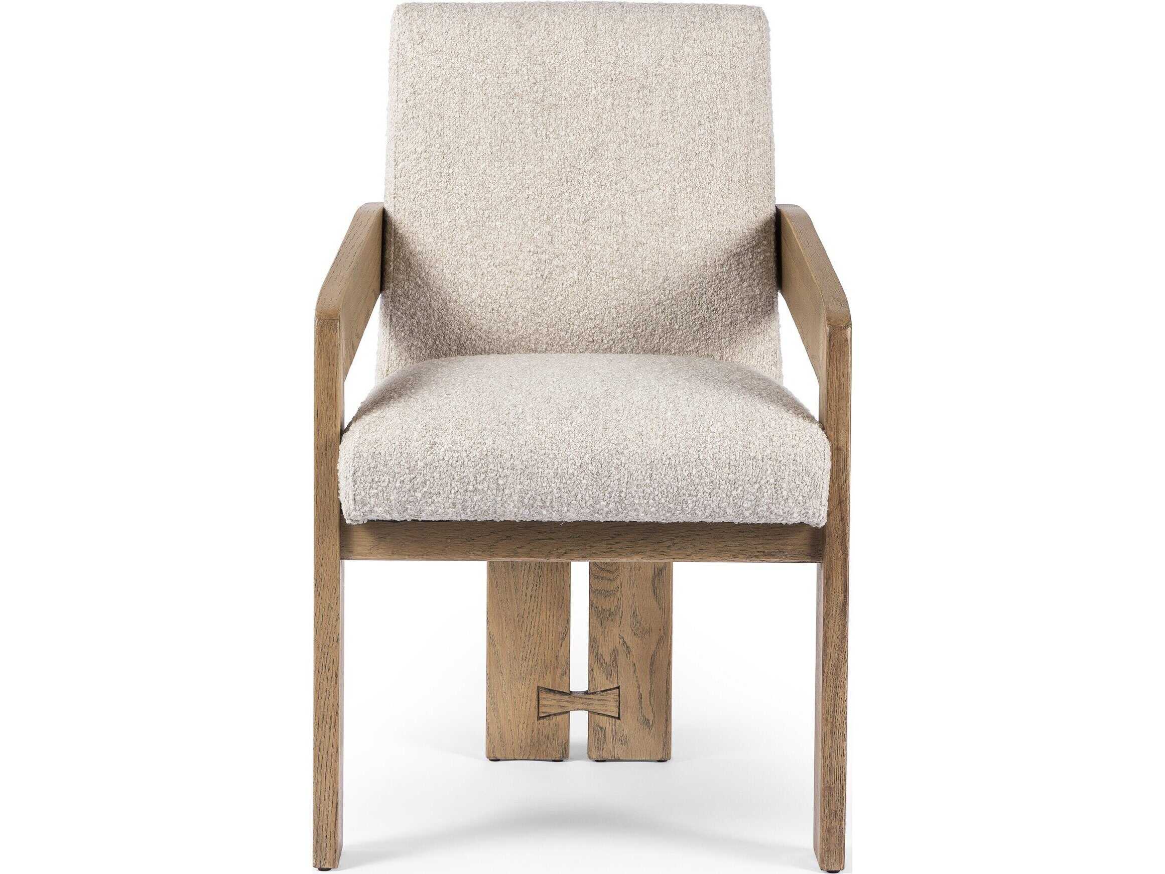 Four Hands Ashford Roxy Somerton Ash Upholstered Oak Wood Dining Armchair