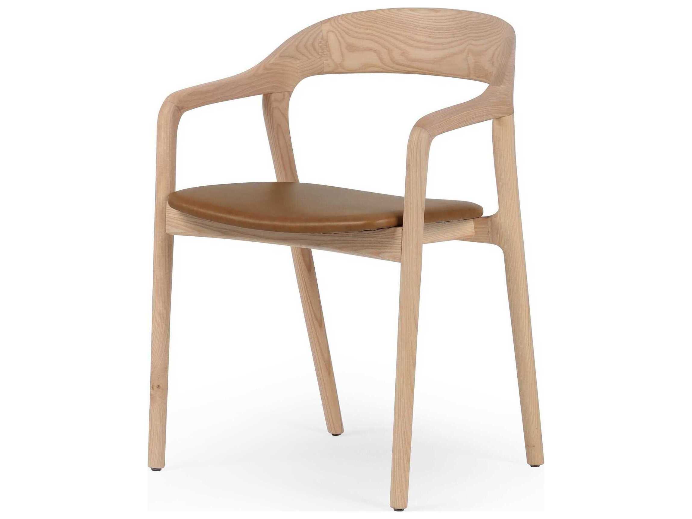 Four Hands Allston Amare Sonoma Butterscotch Leather Dining Armchair