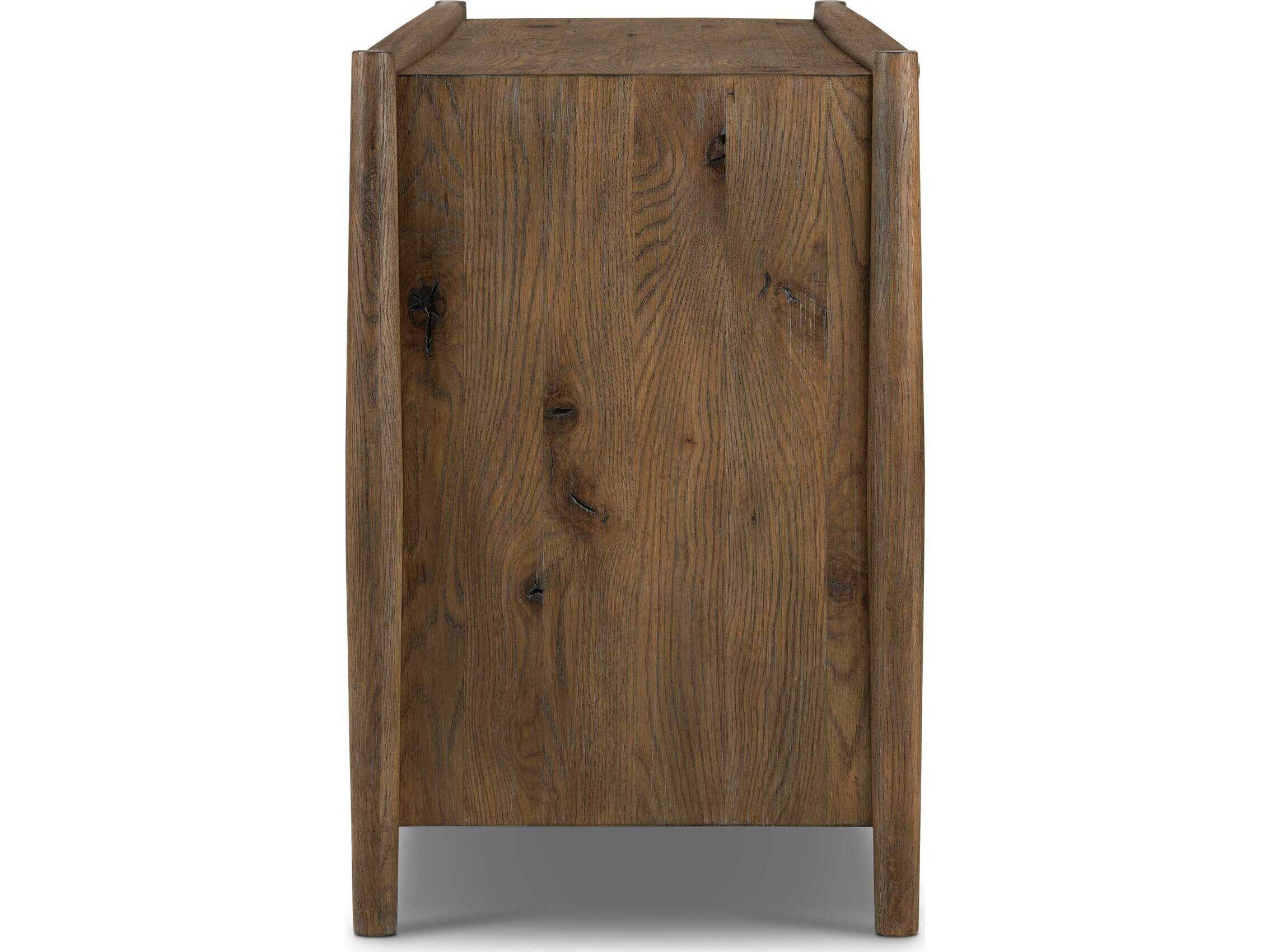 Four Hands Bolton Glenview 6-Drawers Brown Oak Wood Double Dresser