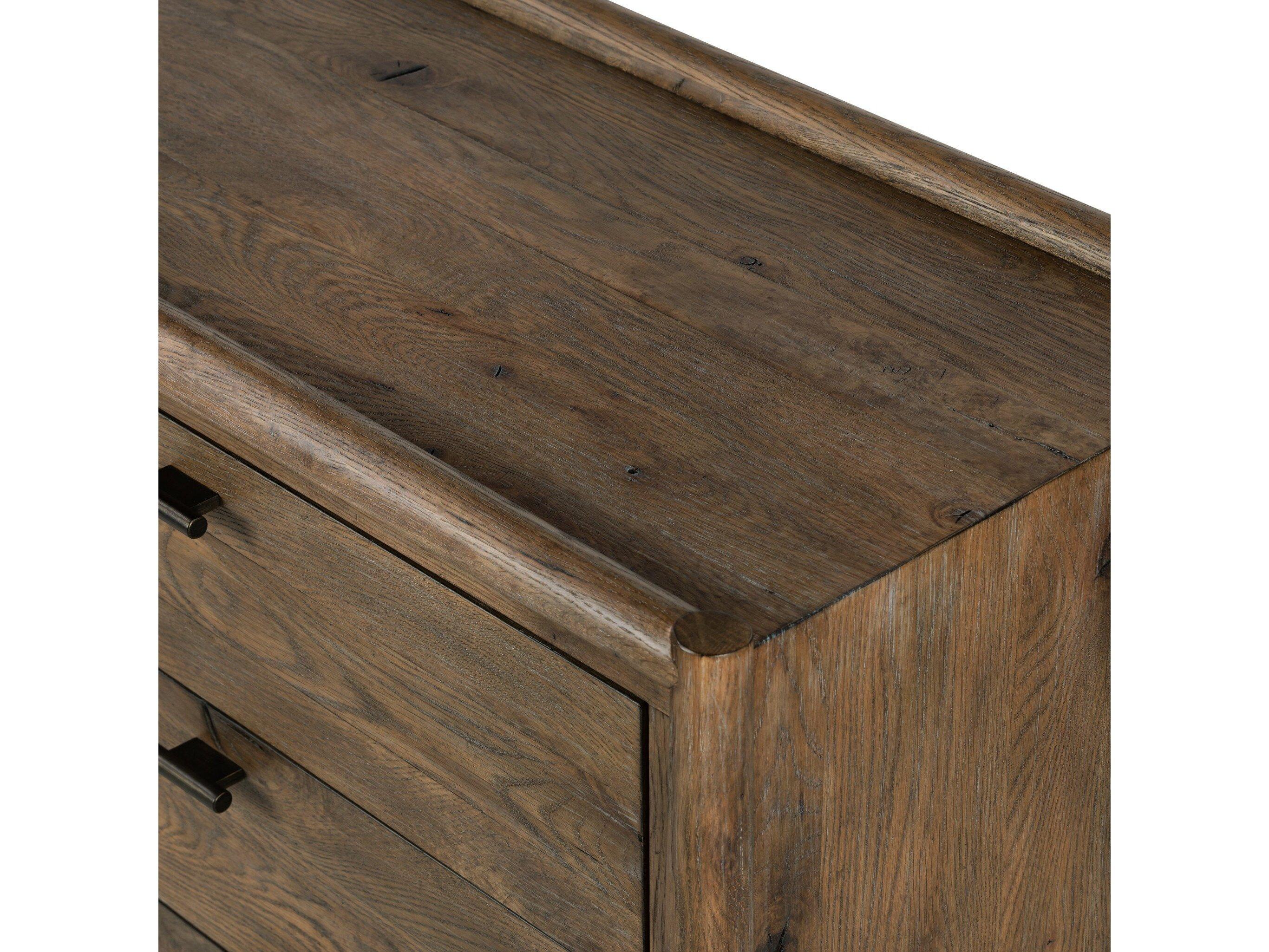 Four Hands Bolton Glenview 6-Drawers Brown Oak Wood Double Dresser