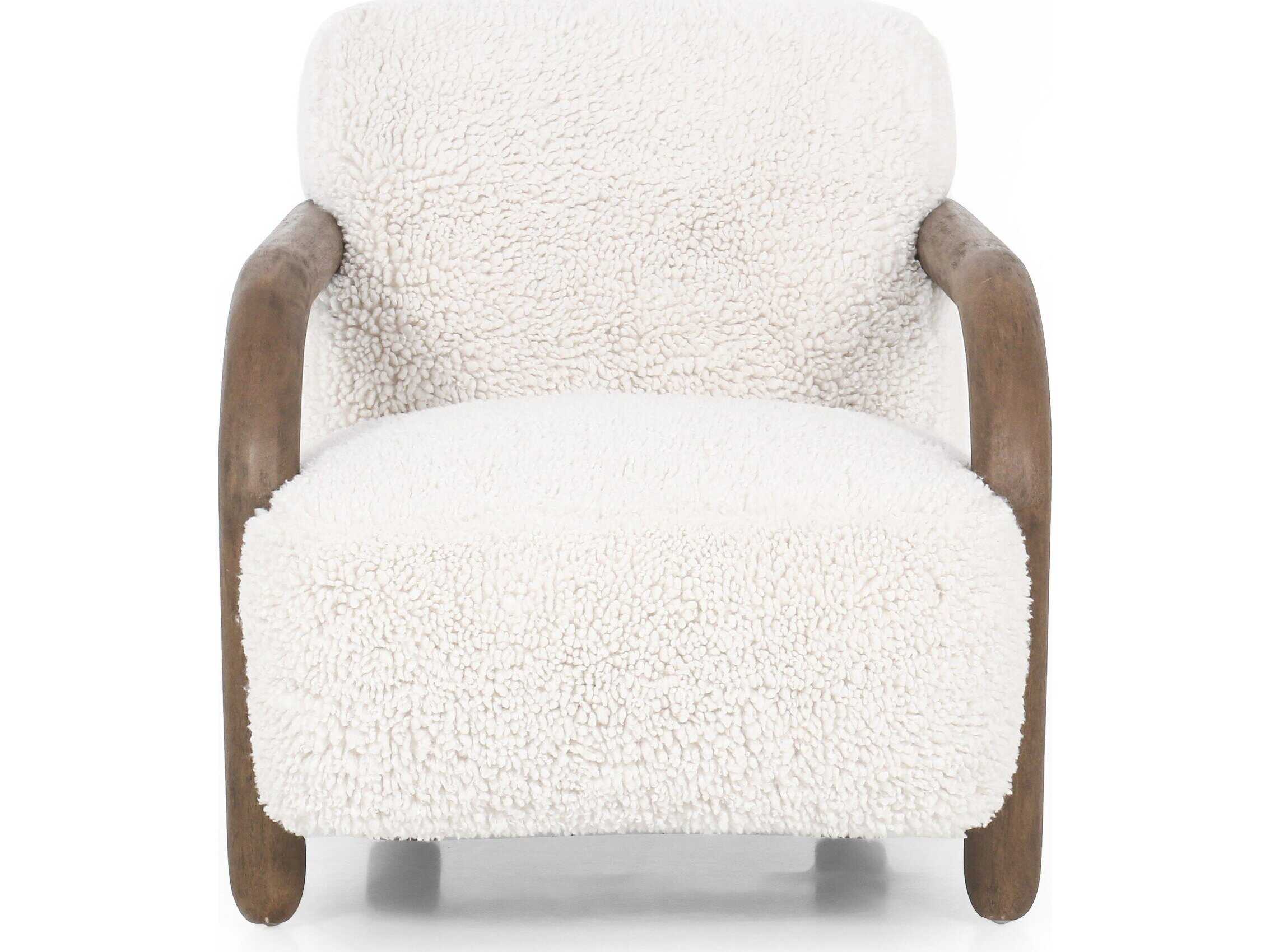 Four Hands Kensington Aniston White Fur Accent Chair