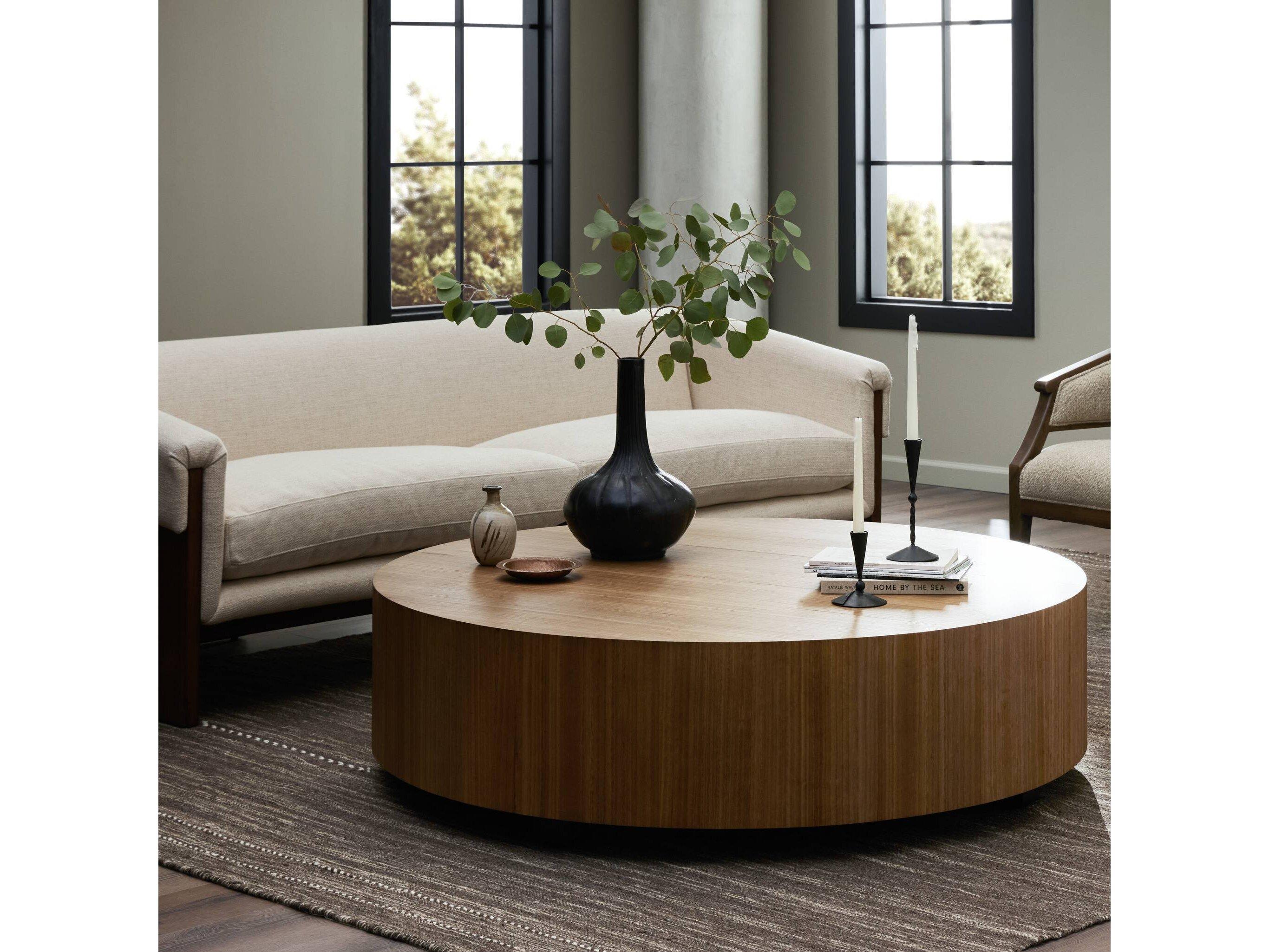Four Hands Wesson Hudson Round Wood Coffee Table