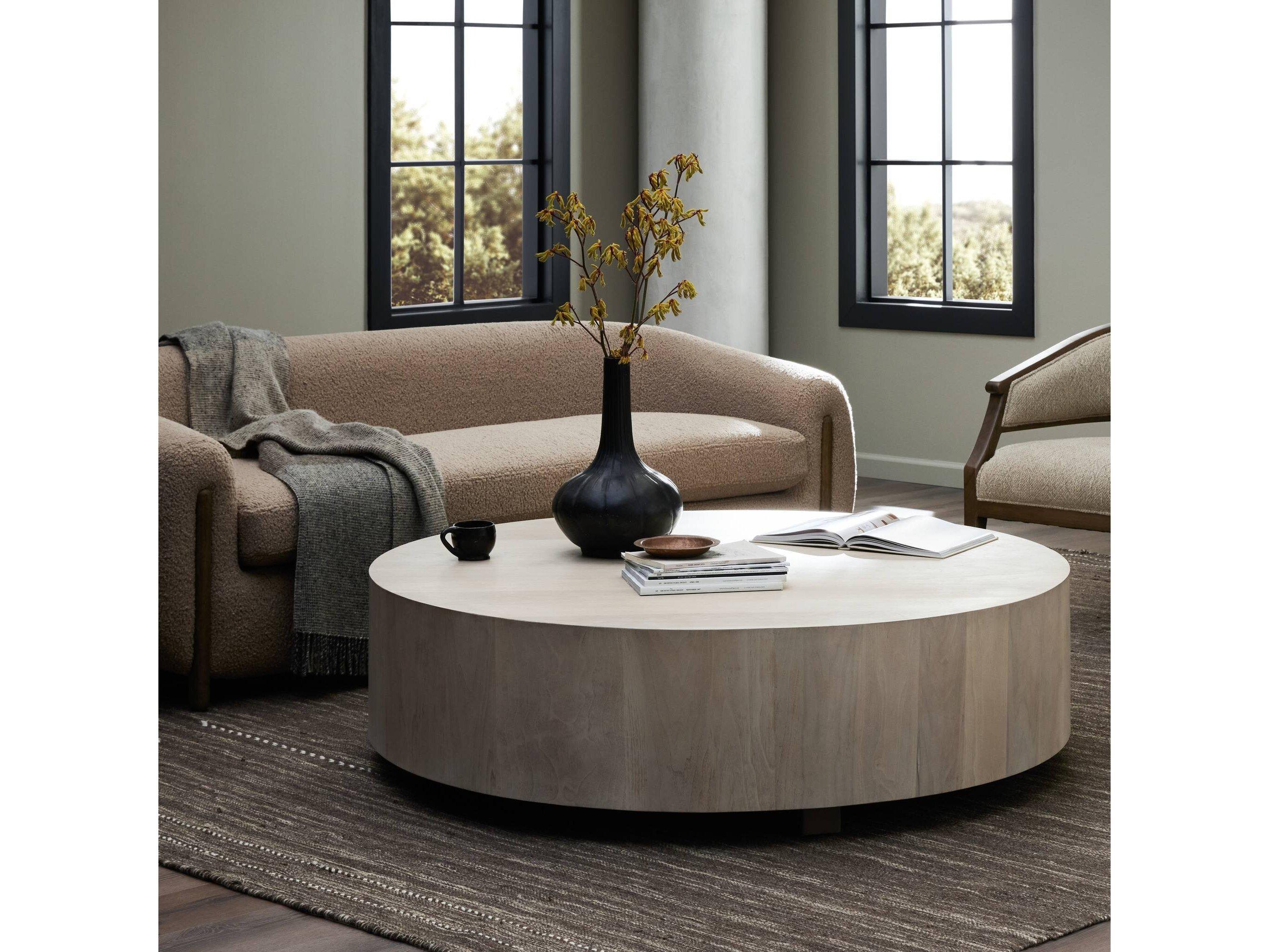 Four Hands Wesson Hudson Round Wood Coffee Table