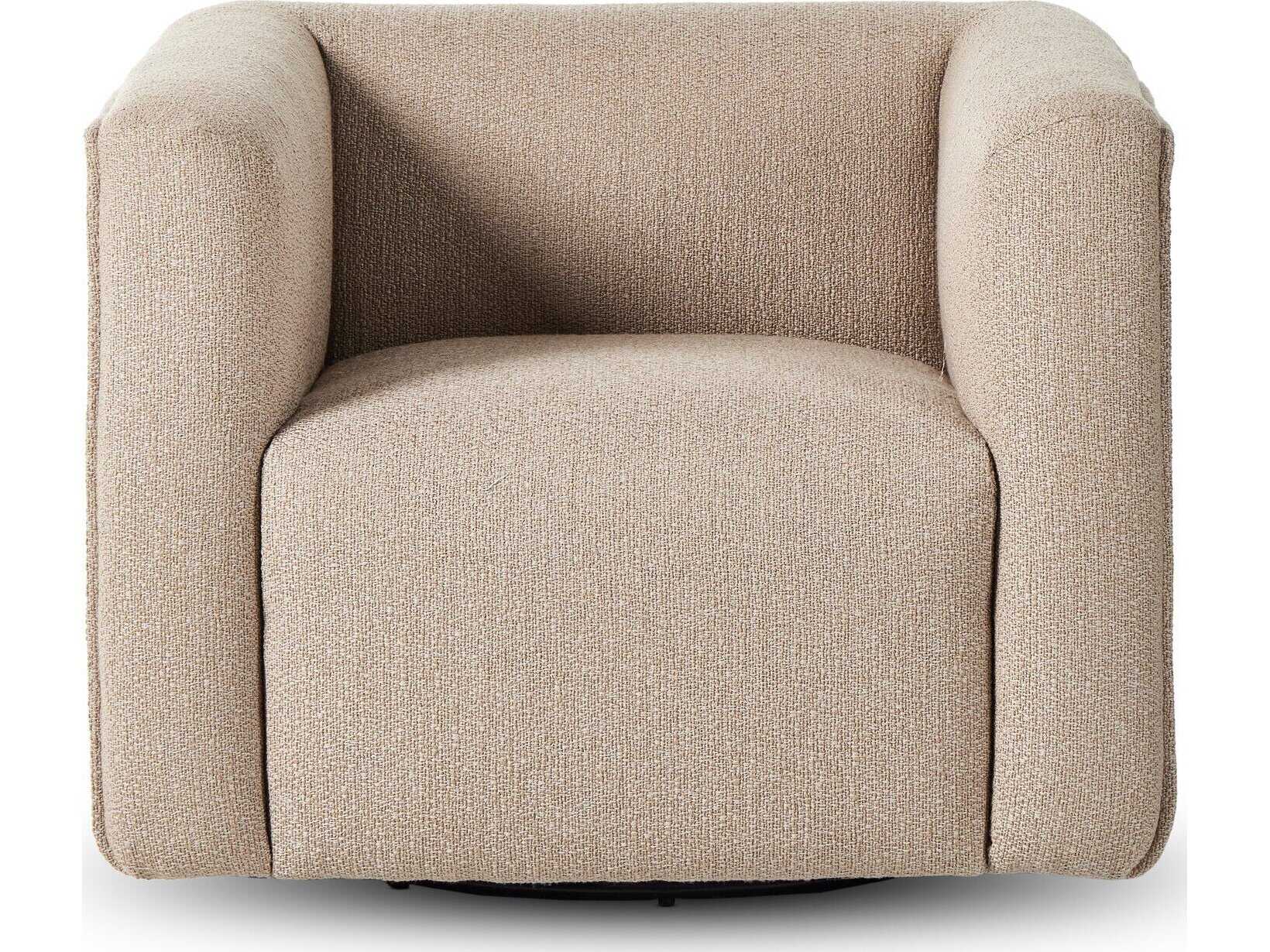 Four Hands Kensington Wellborn Swivel Beige Fabric Accent Chair