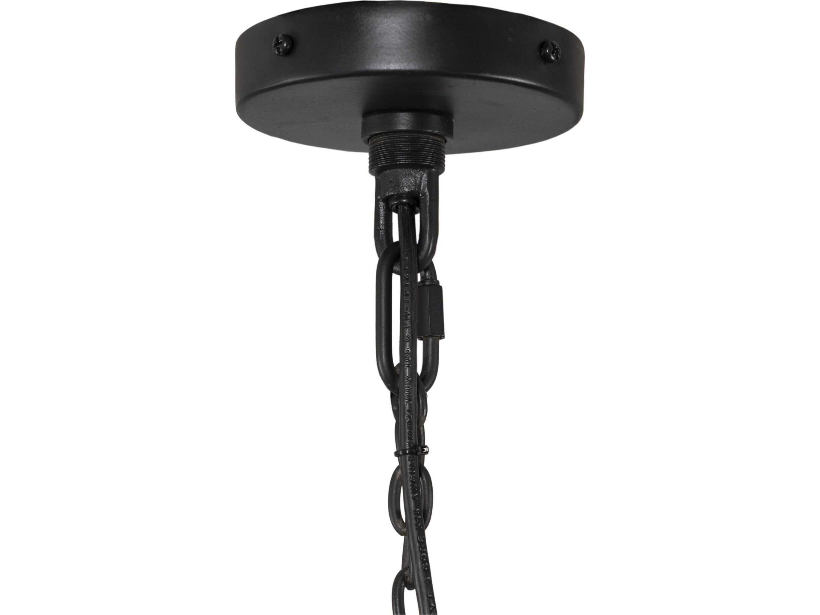 Four Hands Hutton 6-Light Antiqued Iron Black Chandelier