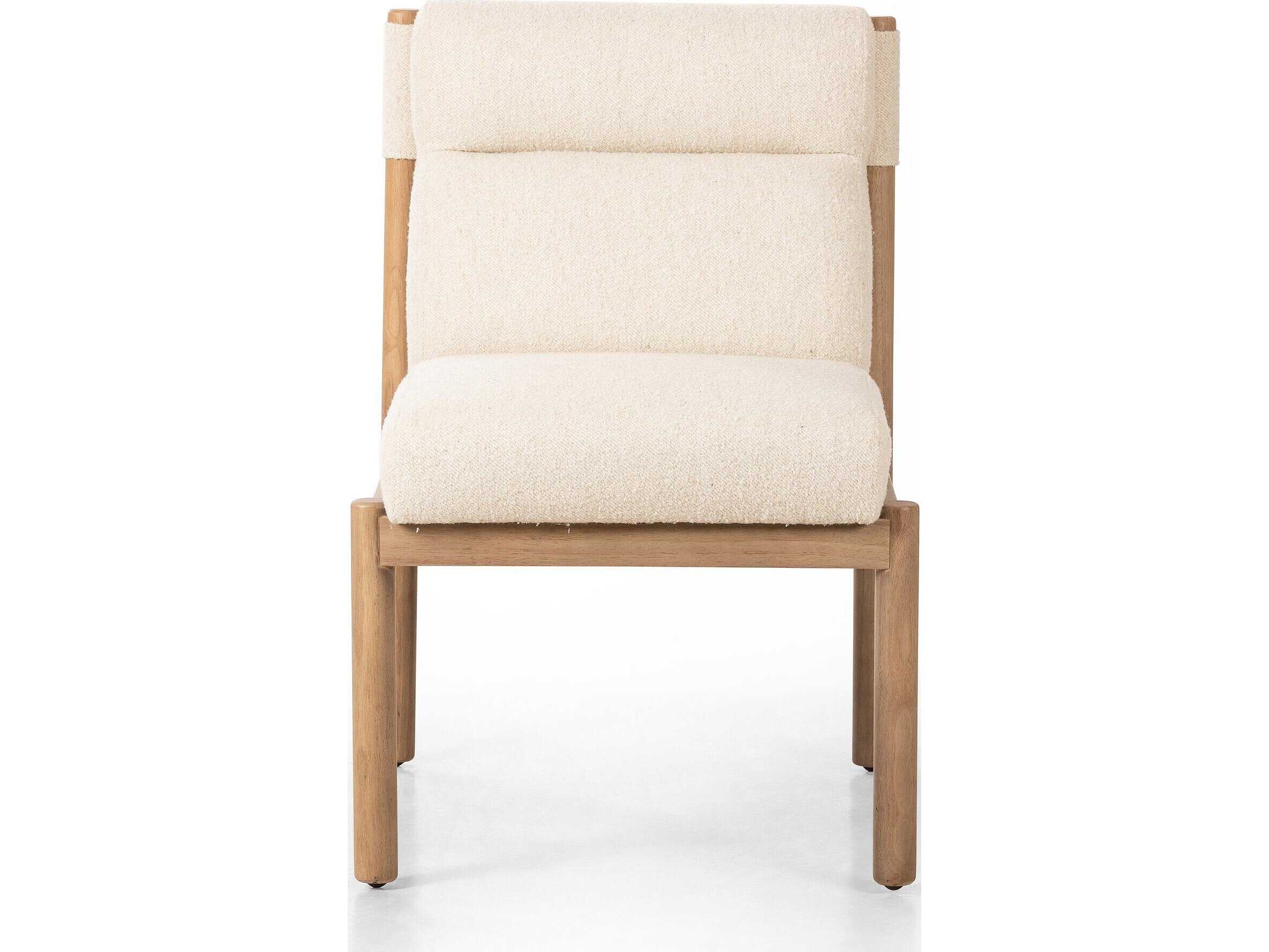Four Hands Caswell Kiano Parrawood Beige Upholstered Side Dining Chair