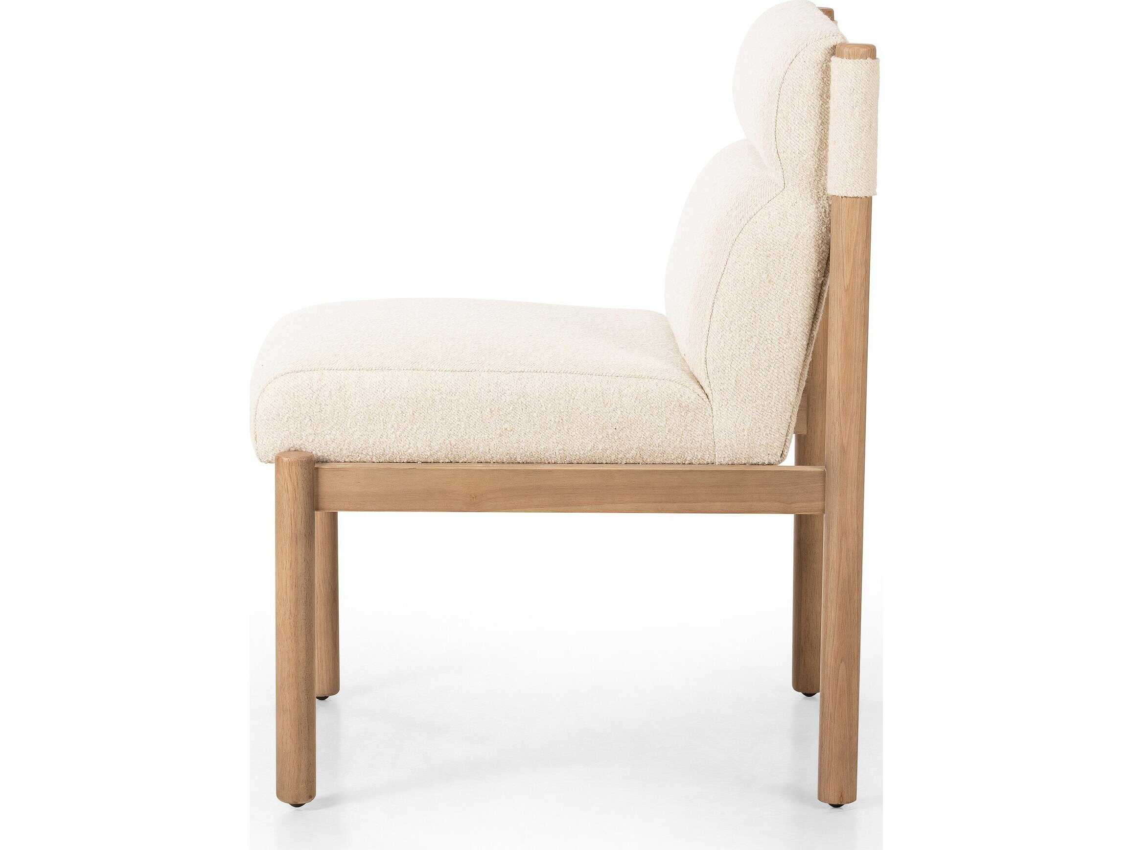 Four Hands Caswell Kiano Parrawood Beige Upholstered Side Dining Chair
