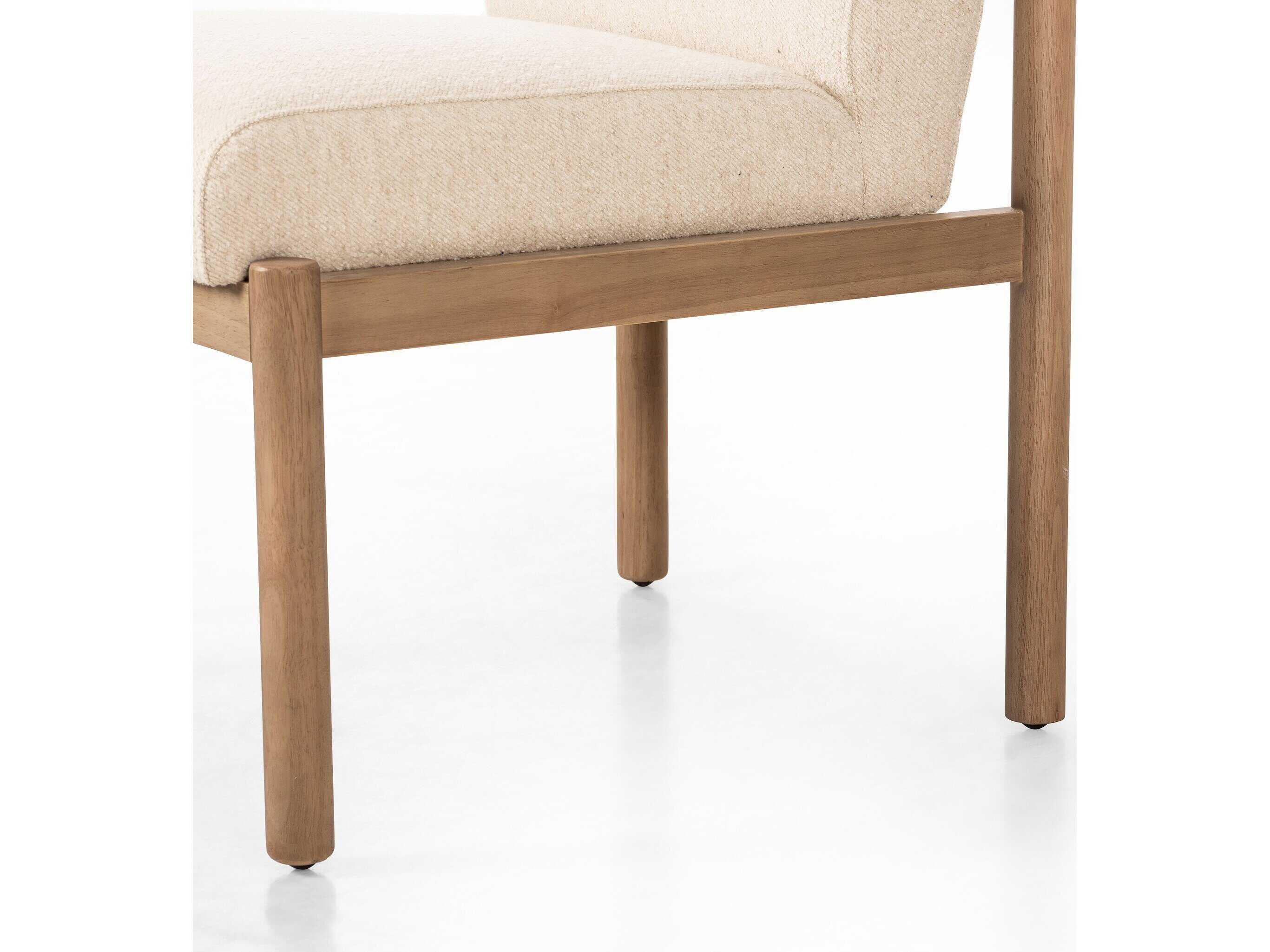 Four Hands Caswell Kiano Parrawood Beige Upholstered Side Dining Chair