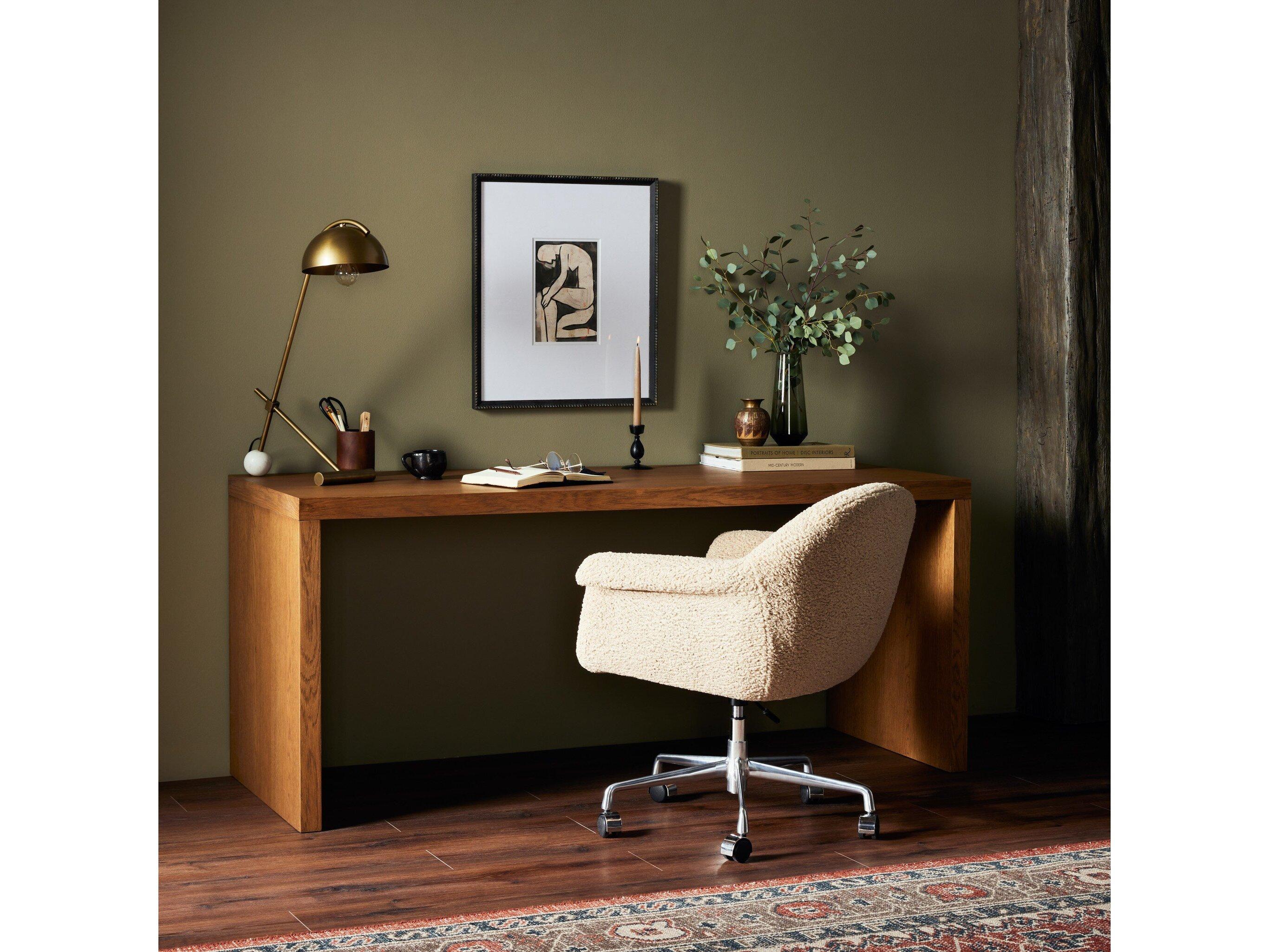 Four Hands Bolton Posada Amber Oak Veneer Brown Wood Writing Desk